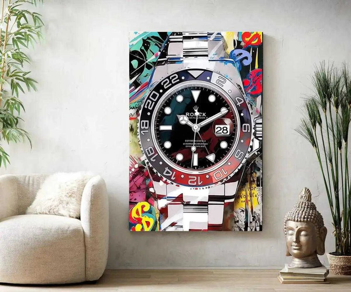 10 past Rolex - Leinwandbild Pop Art - - canvas Foto auf Leinwand Home Decor leinwandbilder leinwandbilder luxuriös leinwandbilder motivation leinwanddeko luxury canvas luxury wall art mindset canvas pop art pop art canvas wall art wandbilder