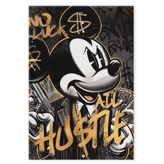 All Hustle Mickey - Leinwandbild PopArt / Motivation