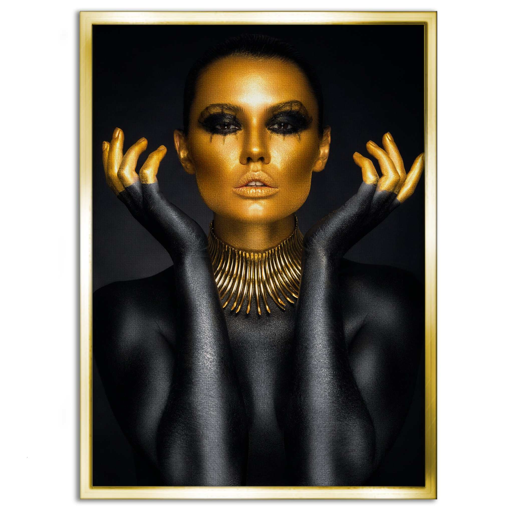 Golden Face III - Leinwandbild Luxuriös - - 120x160 cm 150x200 cm 20x30 cm 40x60 cm 60x90 cm 80x120 cm Art Exhibition Avant-garde Interior Design black canvas Contemporary Art Collection Fashion-Forward Events Foto auf Leinwand Golden Face wallart golden skull Home Decor leinwandbilder leinwandbilder luxuriös leinwandbilder motivation leinwanddeko luxury canvas Luxury Home Decor luxury wall art metal mindset canvas money head wall art wandbilder