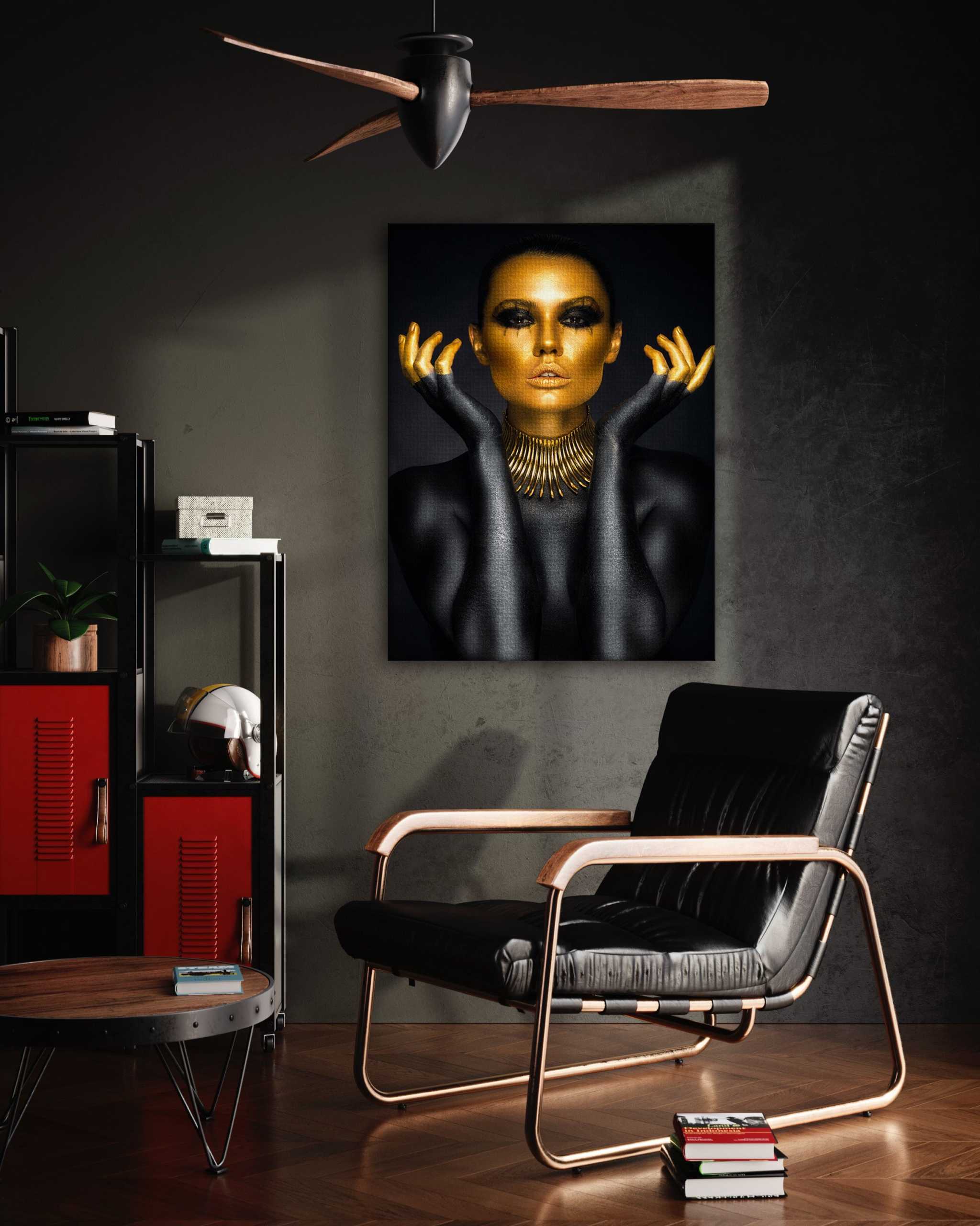 Golden Face III - Leinwandbild Luxuriös - - 120x160 cm 150x200 cm 20x30 cm 40x60 cm 60x90 cm 80x120 cm Art Exhibition Avant-garde Interior Design black canvas Contemporary Art Collection Fashion-Forward Events Foto auf Leinwand Golden Face wallart golden skull Home Decor leinwandbilder leinwandbilder luxuriös leinwandbilder motivation leinwanddeko luxury canvas Luxury Home Decor luxury wall art metal mindset canvas money head wall art wandbilder