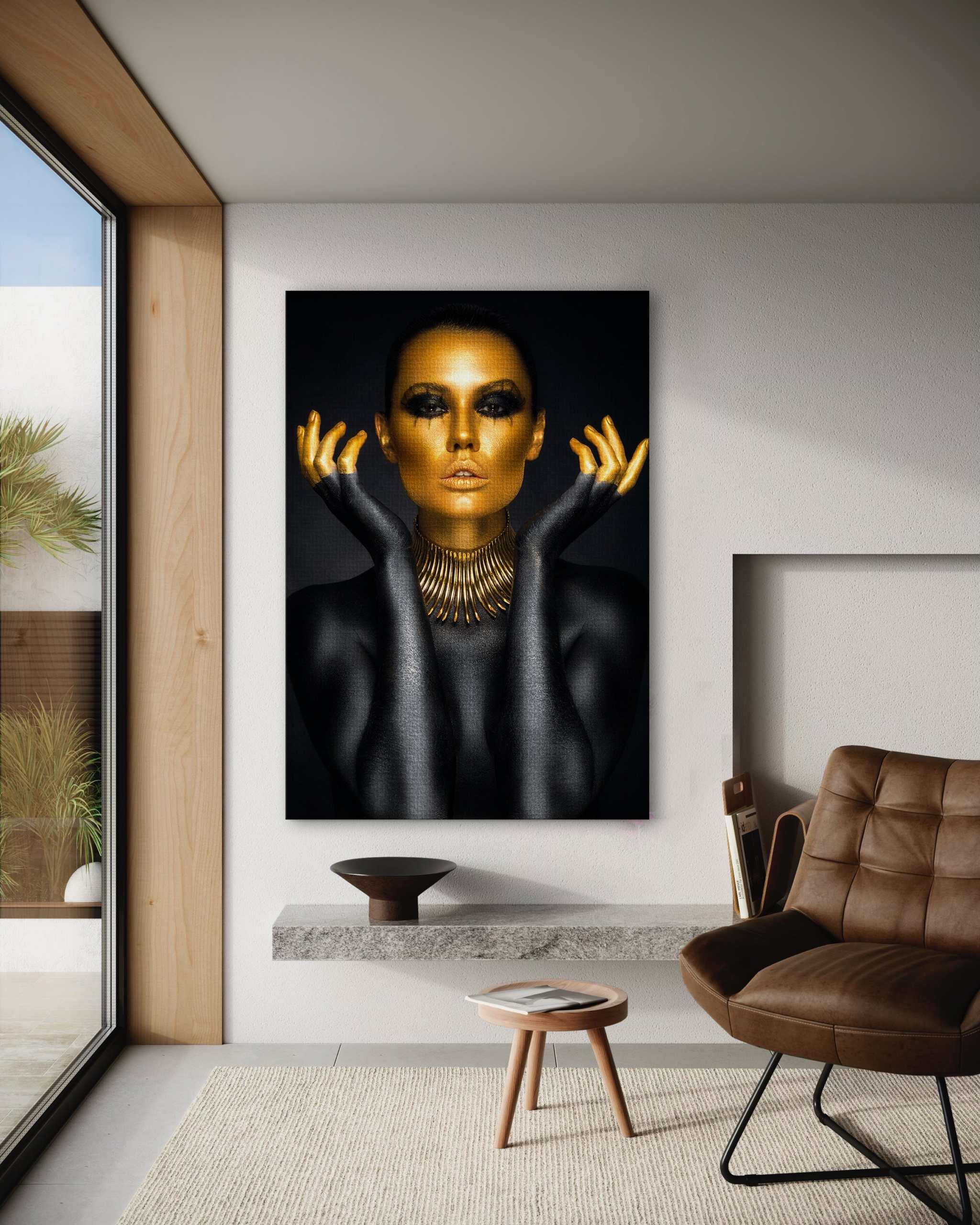 Golden Face III - Leinwandbild Luxuriös - - 120x160 cm 150x200 cm 20x30 cm 40x60 cm 60x90 cm 80x120 cm Art Exhibition Avant-garde Interior Design black canvas Contemporary Art Collection Fashion-Forward Events Foto auf Leinwand Golden Face wallart golden skull Home Decor leinwandbilder leinwandbilder luxuriös leinwandbilder motivation leinwanddeko luxury canvas Luxury Home Decor luxury wall art metal mindset canvas money head wall art wandbilder