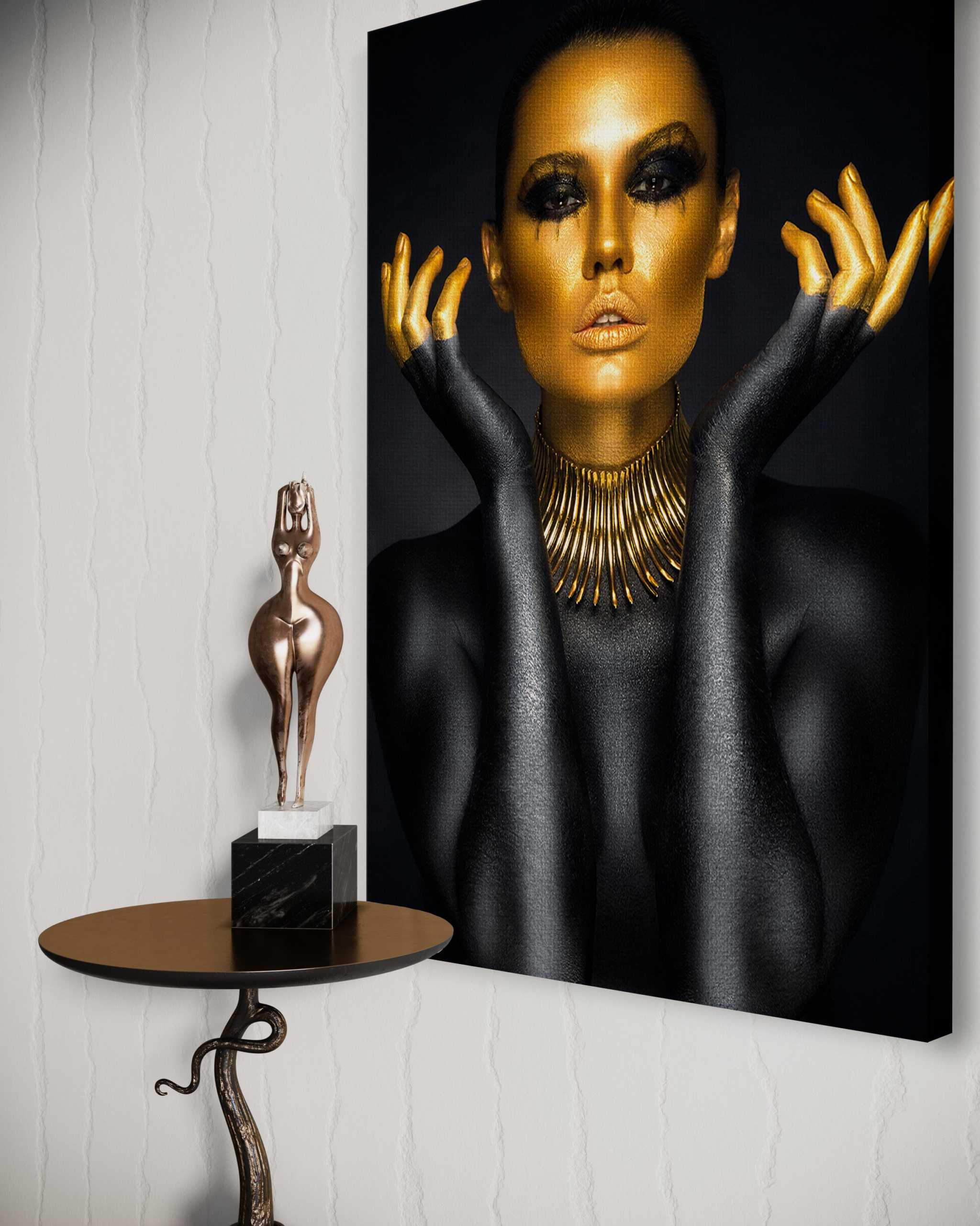 Golden Face III - Leinwandbild Luxuriös - - 120x160 cm 150x200 cm 20x30 cm 40x60 cm 60x90 cm 80x120 cm Art Exhibition Avant-garde Interior Design black canvas Contemporary Art Collection Fashion-Forward Events Foto auf Leinwand Golden Face wallart golden skull Home Decor leinwandbilder leinwandbilder luxuriös leinwandbilder motivation leinwanddeko luxury canvas Luxury Home Decor luxury wall art metal mindset canvas money head wall art wandbilder