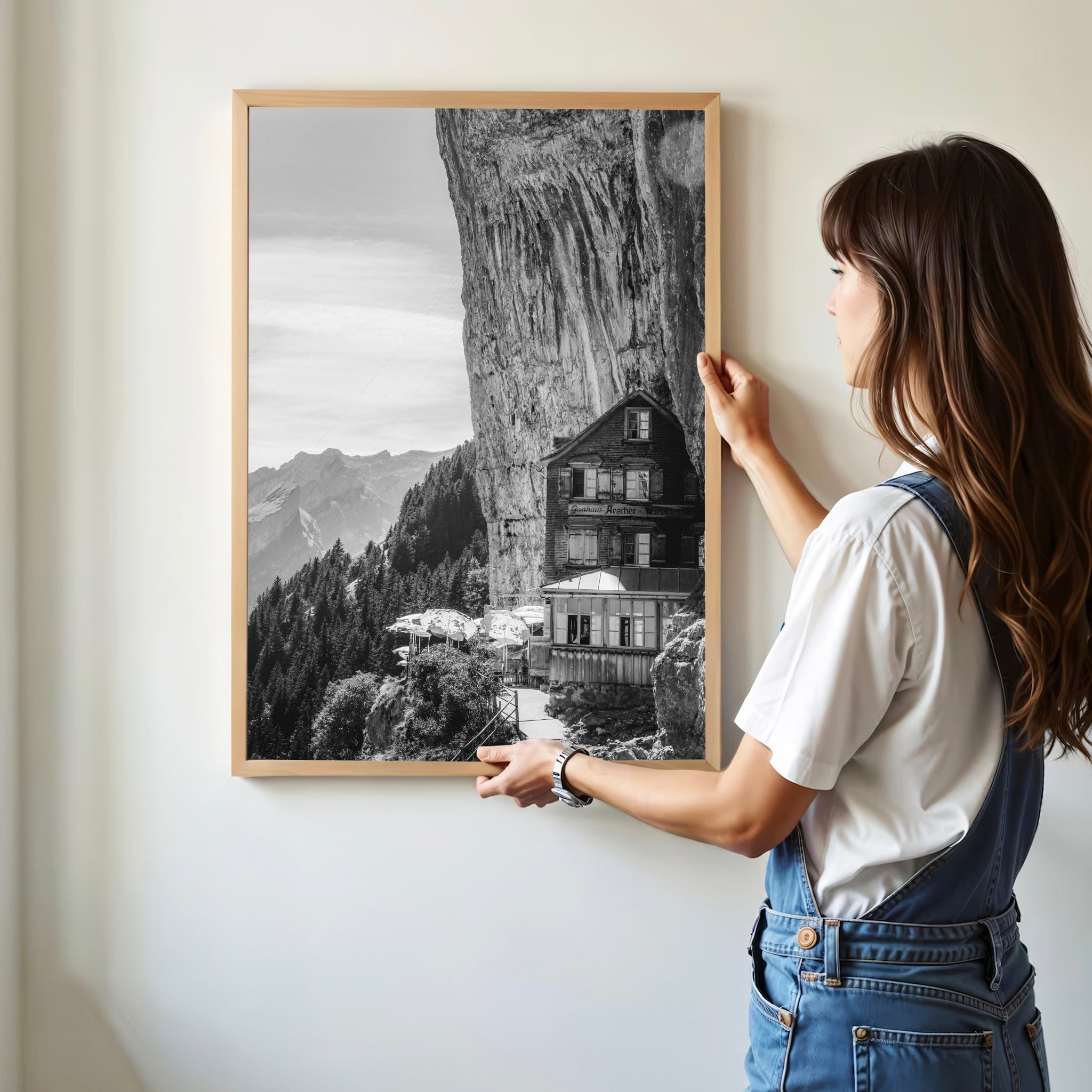 Aescher Guesthouse – Appenzell, Switzerland (black & white) Chamonix Prints Portrait Orientation
