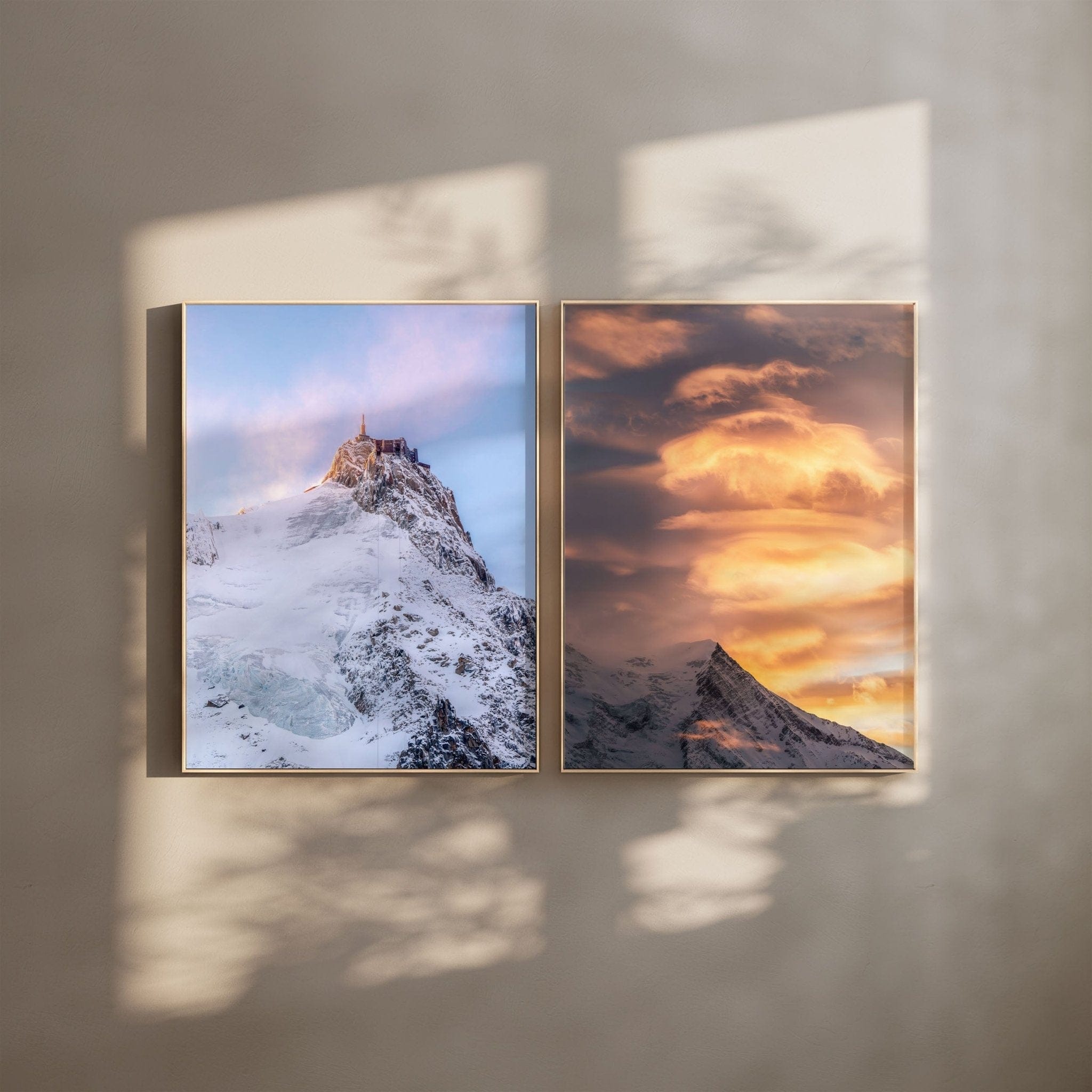 Aiguille du Midi, Aiguille du Goûter – Chamonix, France (Set of 2) Chamonix Prints Set of 2