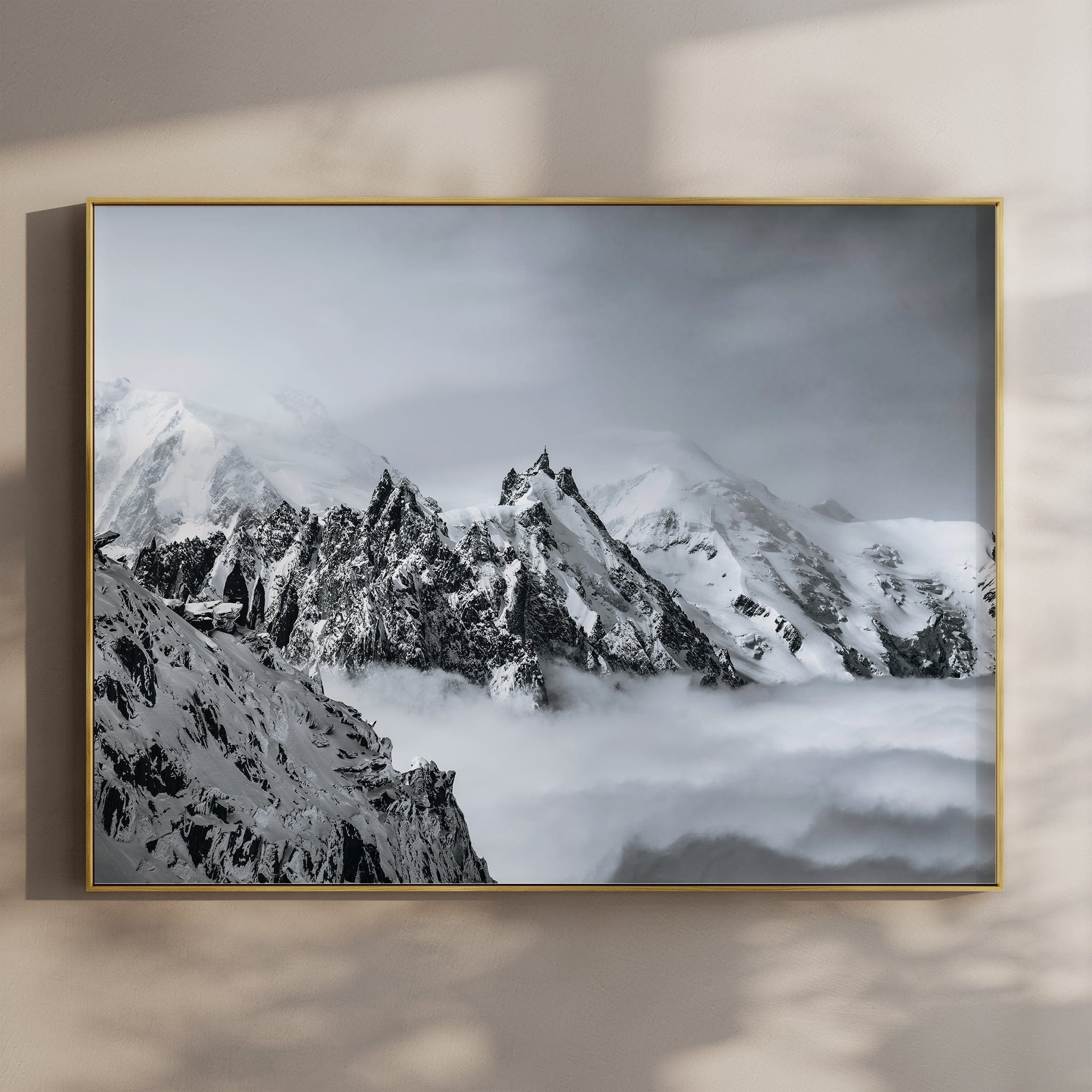 Aiguille du Midi – Chamonix, France (black & white) Chamonix Prints Landscape Orientation