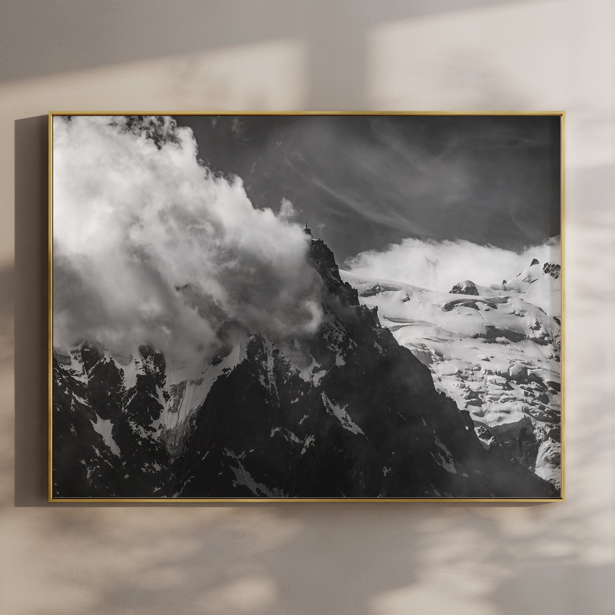 Aiguille du Midi – Chamonix, France (black & white) Chamonix Prints Landscape Orientation