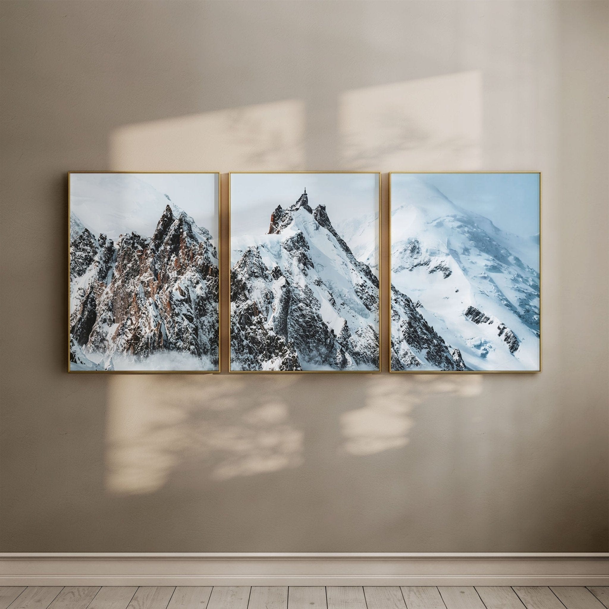Aiguille du Midi – Chamonix, France (triptych) Chamonix Prints Triptych