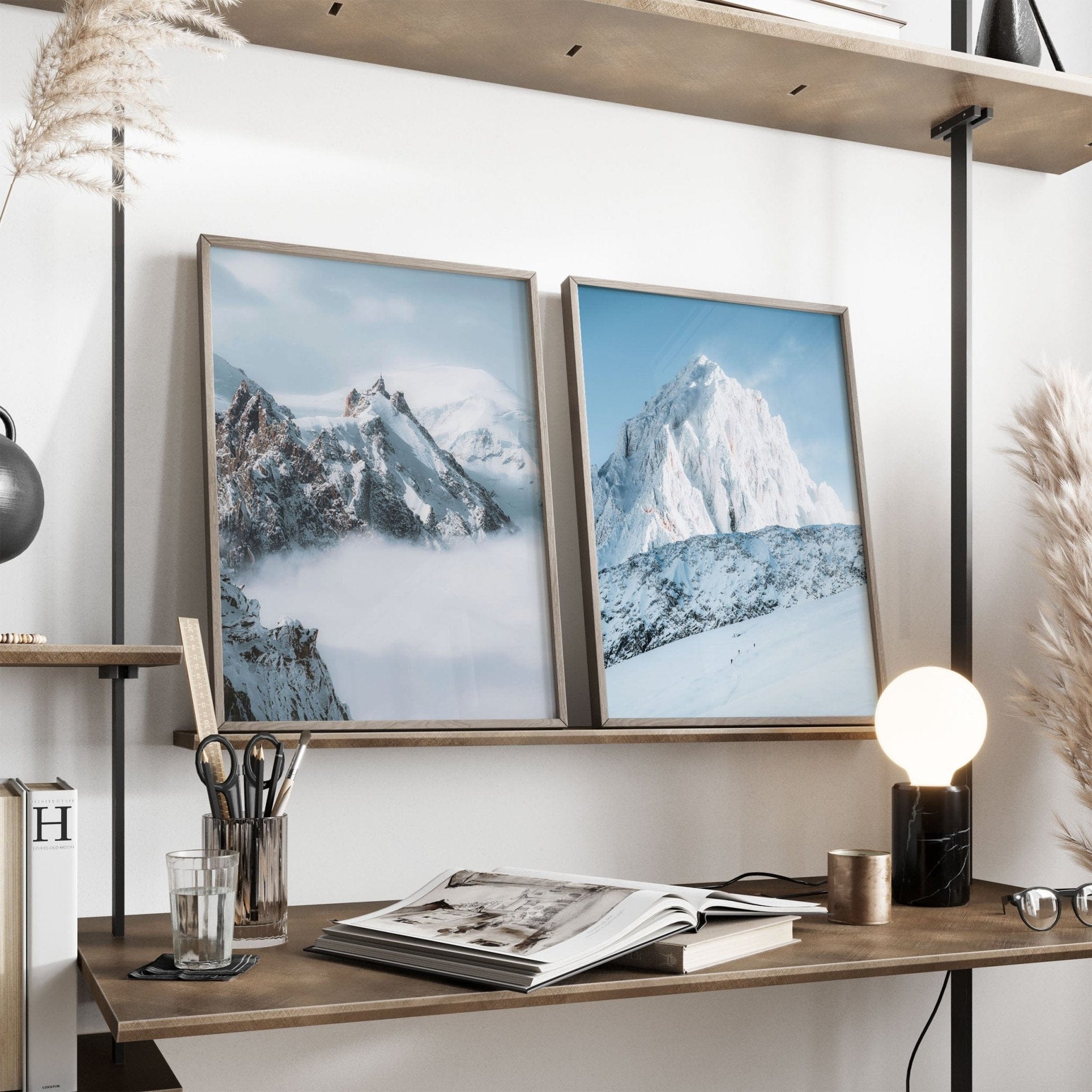 Aiguille du Midi, Chardonnet – Chamonix, France (Set of 2) Chamonix Prints Set of 2