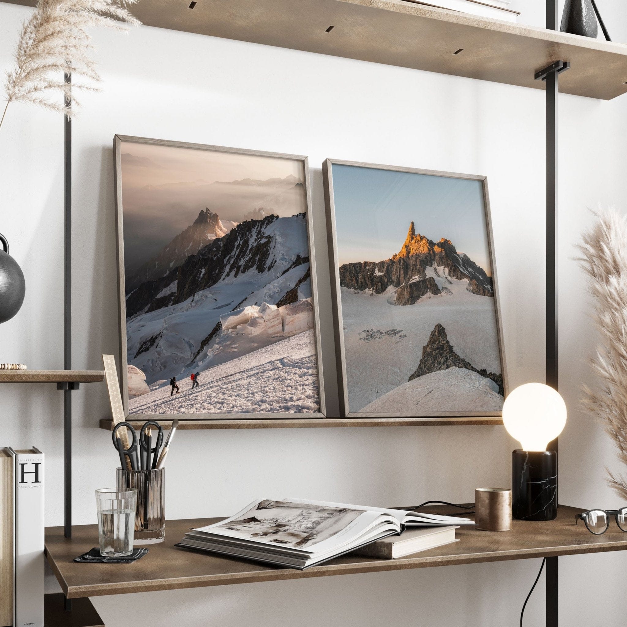Aiguille du Midi, Dent du Géant – Chamonix, France (Set of 2) Chamonix Prints Set of 2