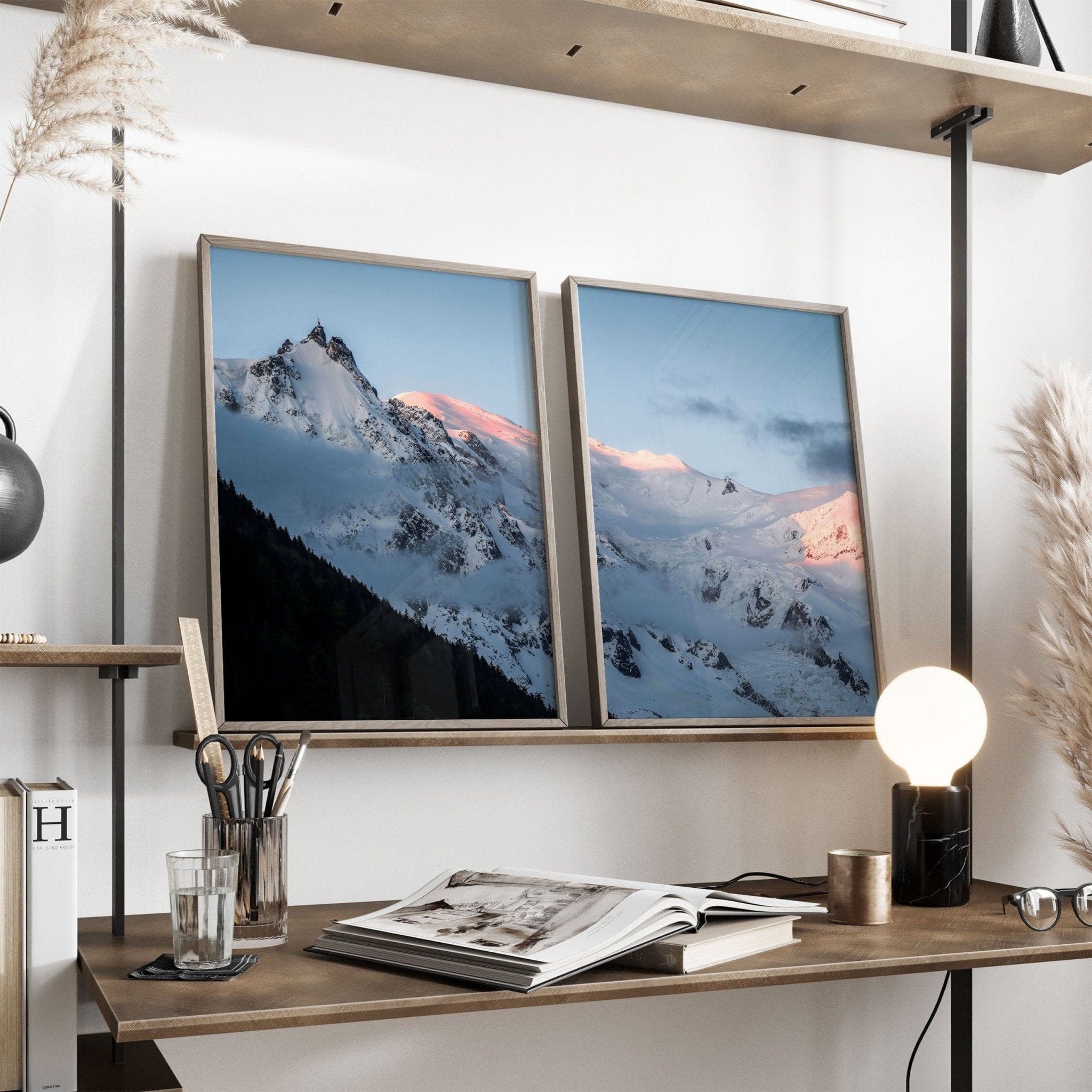Aiguille du Midi, Mont Blanc – Chamonix, France (diptych) Chamonix Prints Diptych
