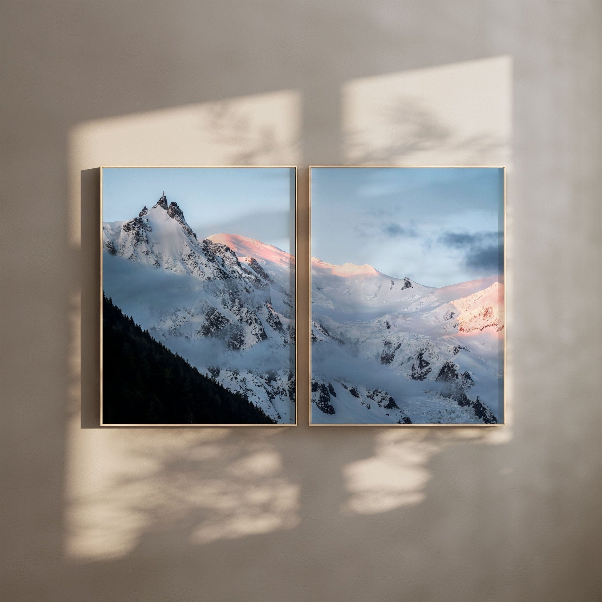 Aiguille du Midi, Mont Blanc – Chamonix, France (diptych) Chamonix Prints Diptych