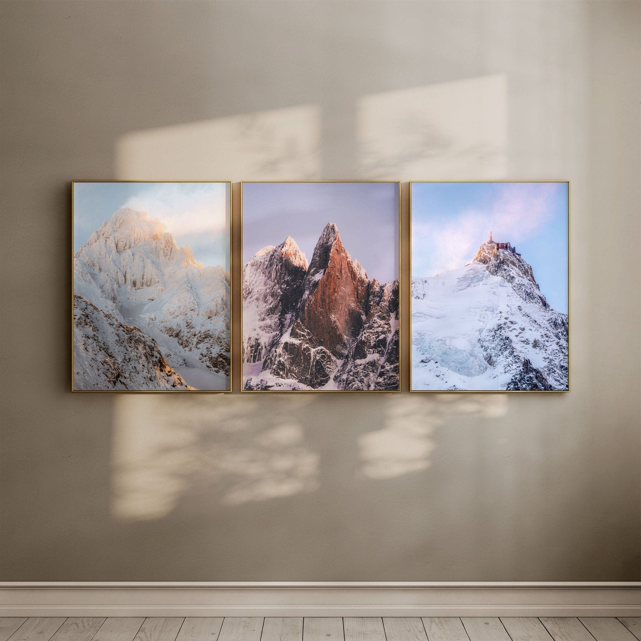 Aiguilles: Midi, Les Drus, Chardonnet – Chamonix, France (Set of 3) Chamonix Prints Set of 3