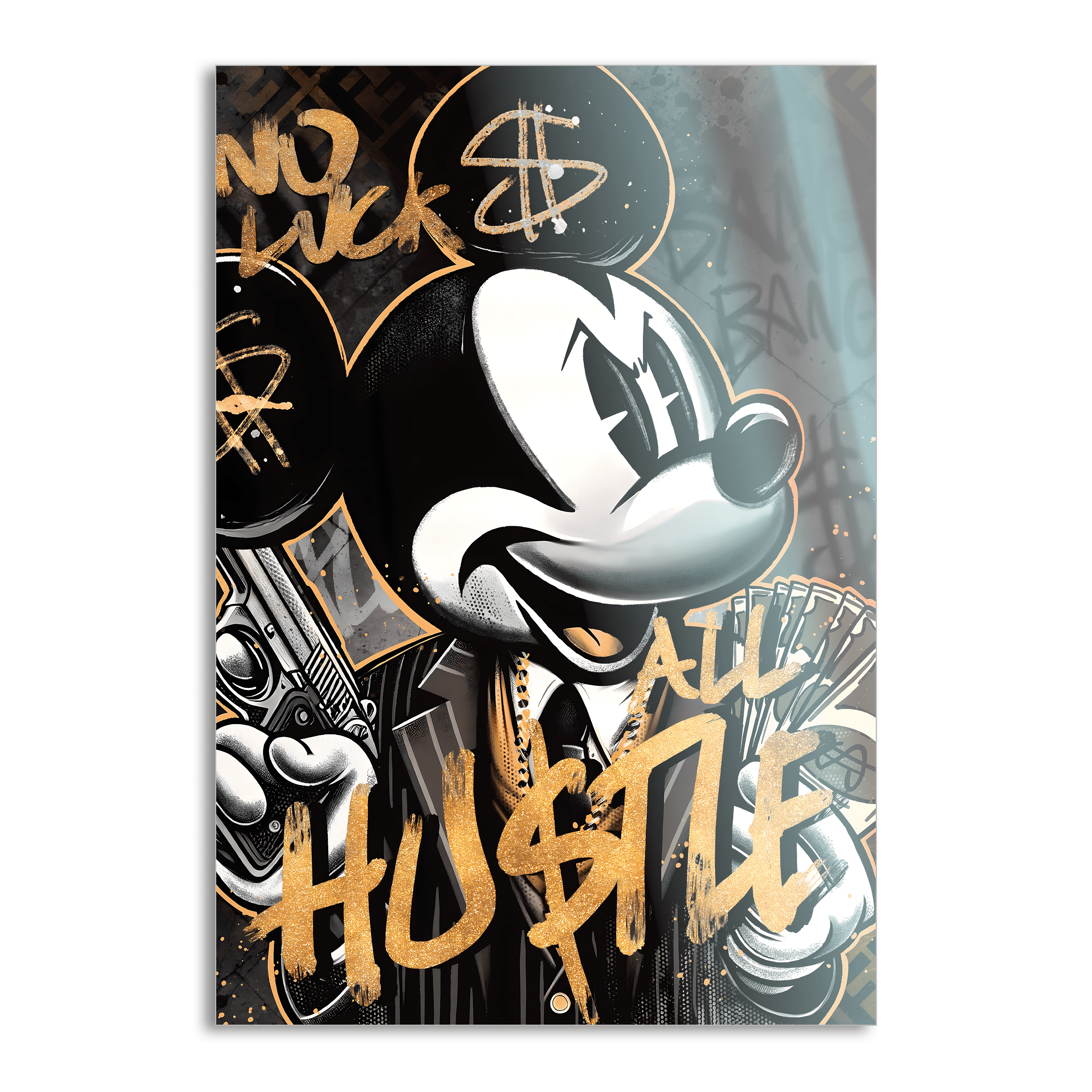 All Hustle Mickey - Leinwandbild Pop Art / Motivation SimpleCanvas Canvas