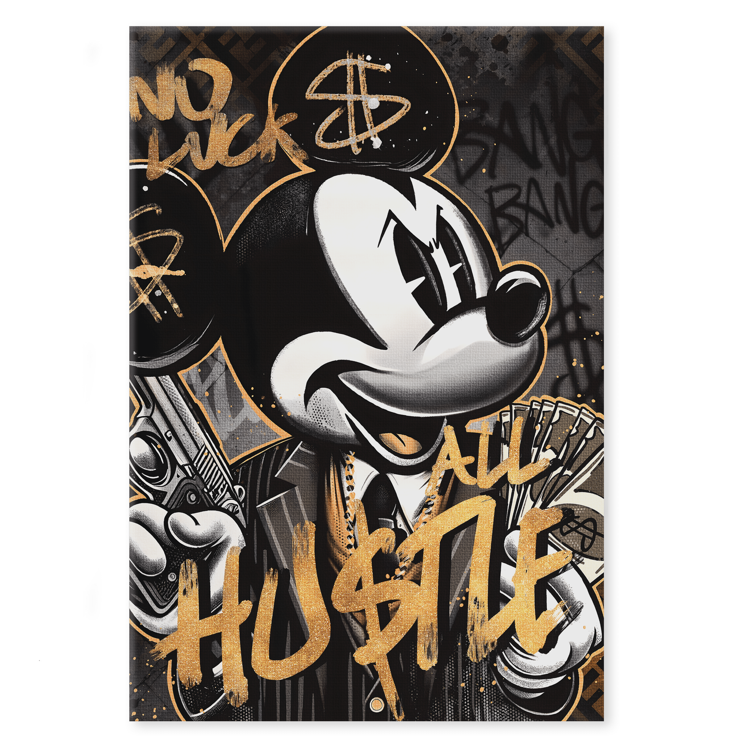 All Hustle Mickey - Leinwandbild Pop Art / Motivation SimpleCanvas Canvas