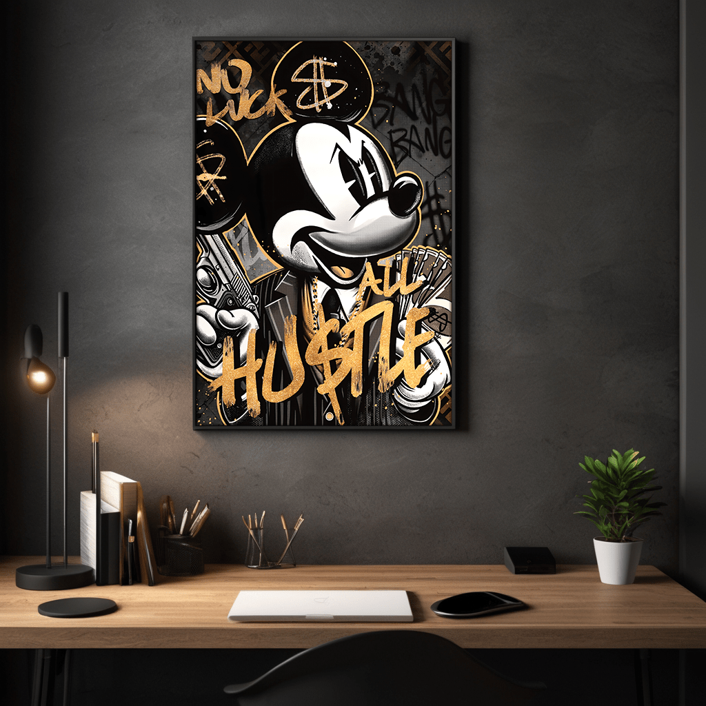 All Hustle Mickey - Leinwandbild Pop Art / Motivation SimpleCanvas Canvas