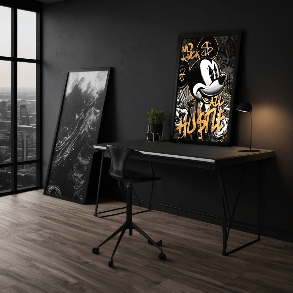 All Hustle Mickey - Leinwandbild Pop Art / Motivation SimpleCanvas Canvas