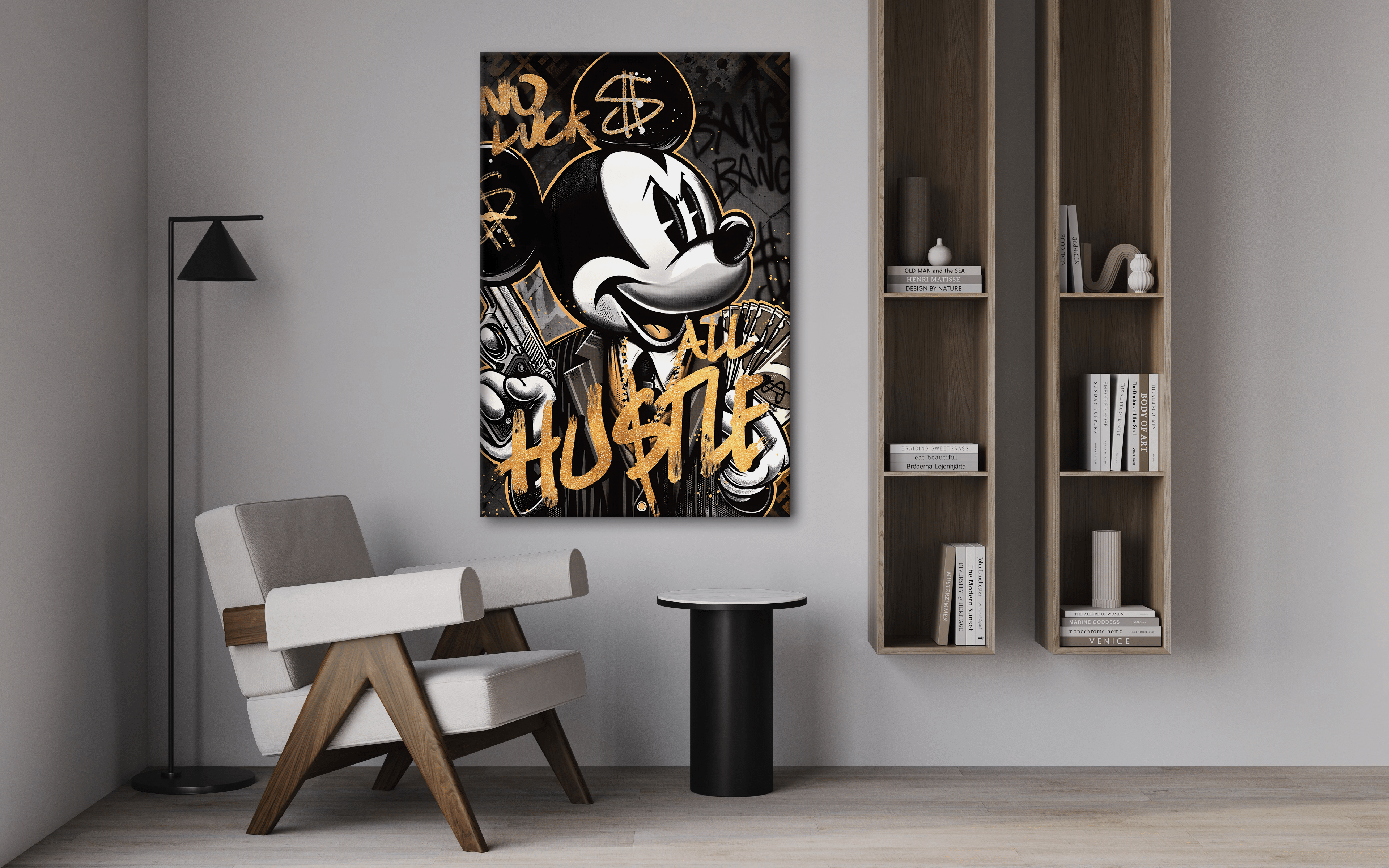 All Hustle Mickey - Leinwandbild Pop Art / Motivation SimpleCanvas Canvas