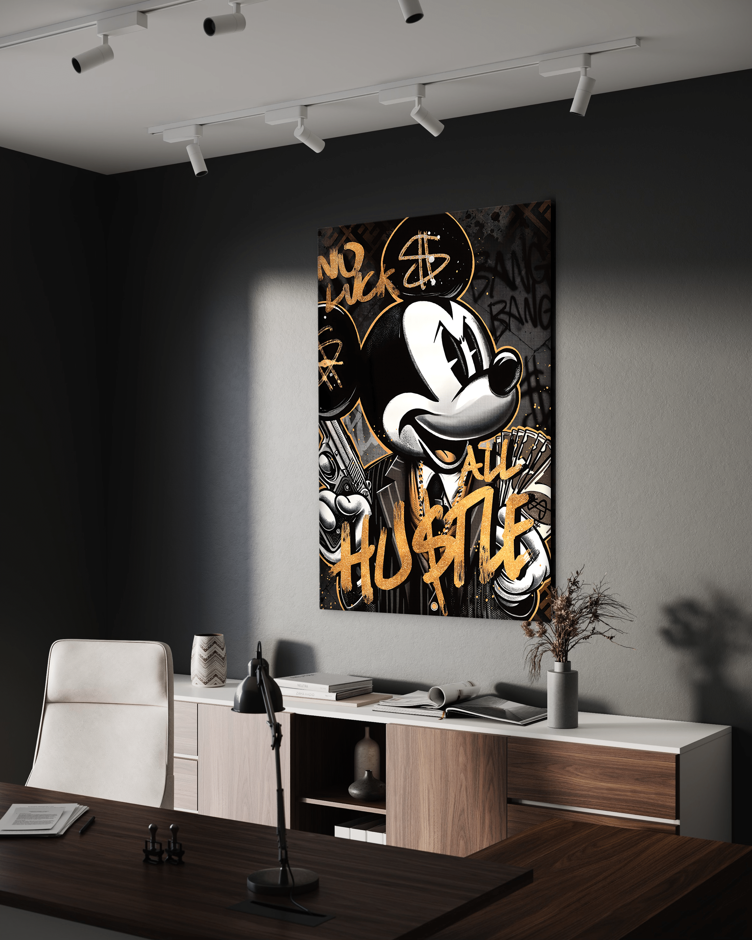 All Hustle Mickey - Leinwandbild Pop Art / Motivation SimpleCanvas Canvas