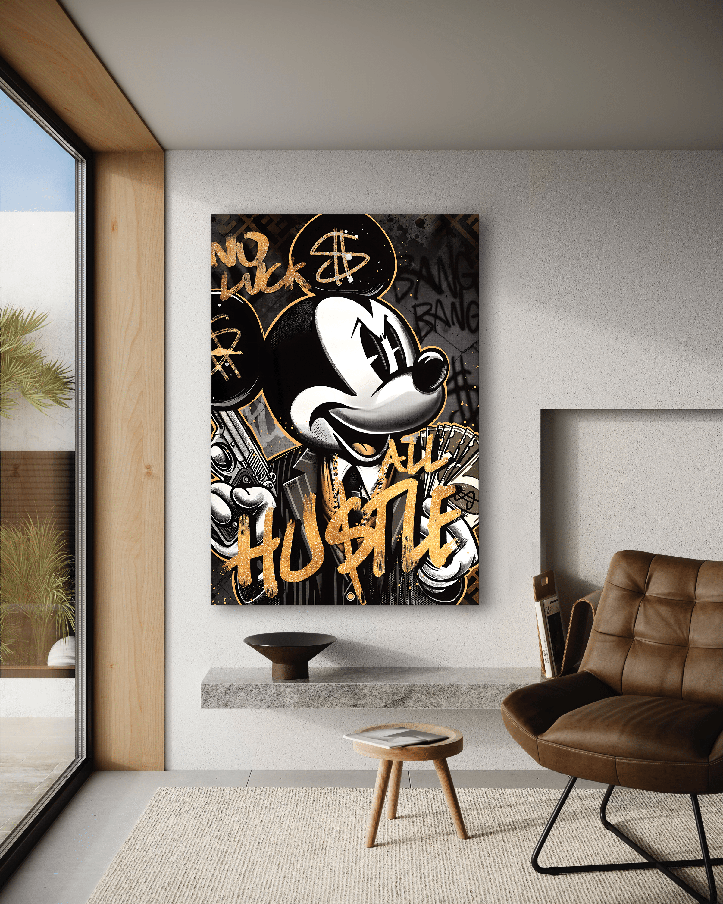 All Hustle Mickey - Leinwandbild Pop Art / Motivation SimpleCanvas Canvas