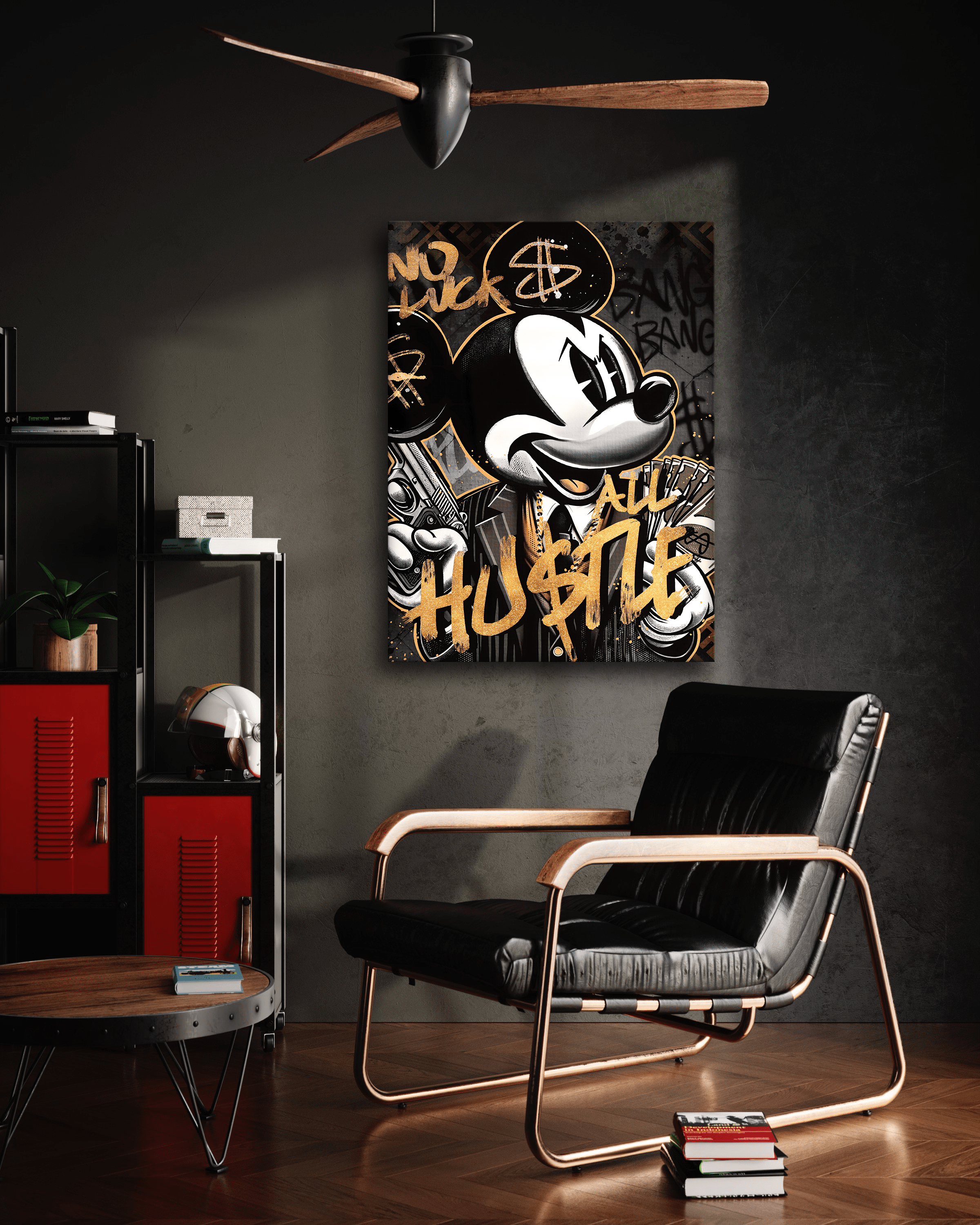 All Hustle Mickey - Leinwandbild Pop Art / Motivation SimpleCanvas Canvas