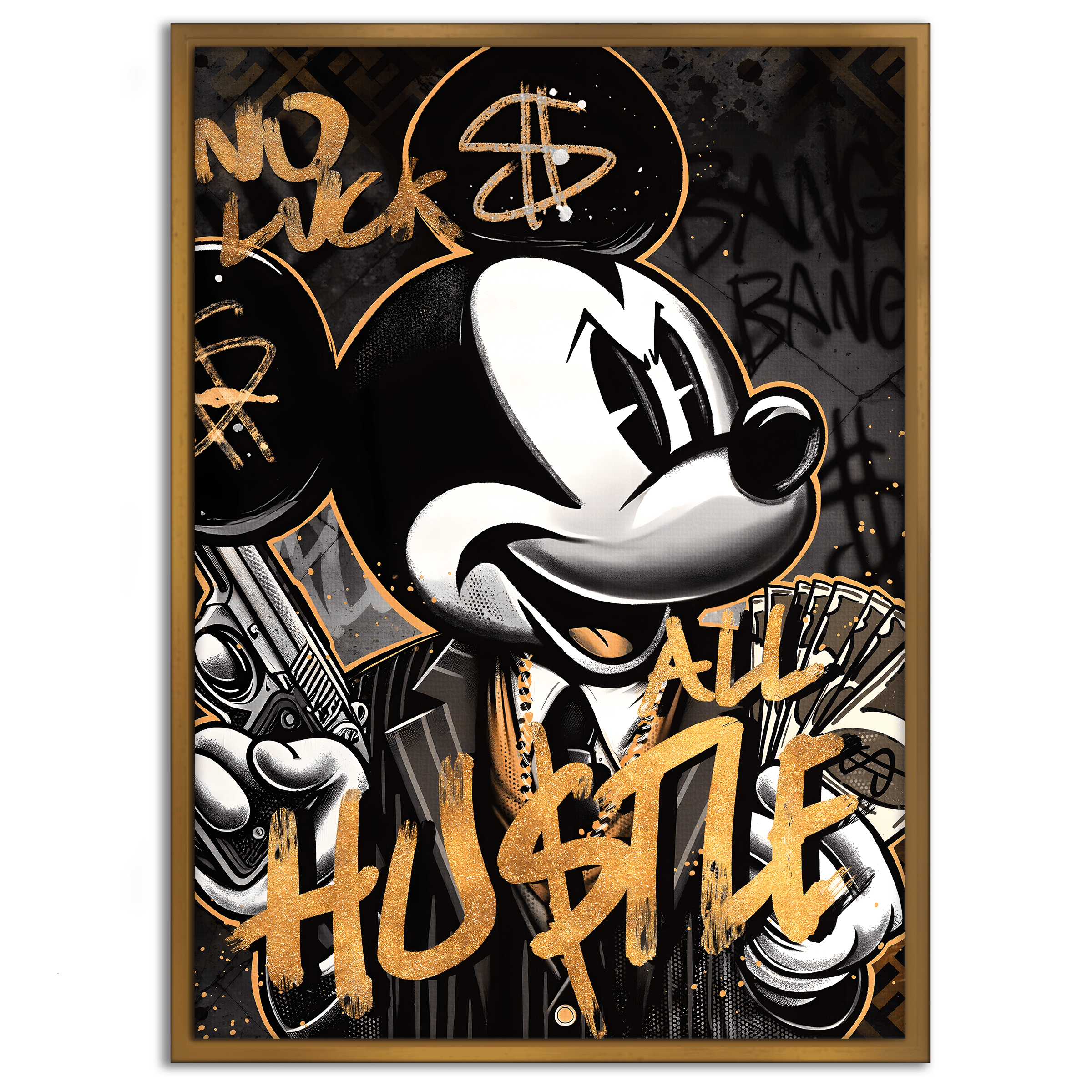 All Hustle Mickey - Leinwandbild Pop Art / Motivation SimpleCanvas Canvas