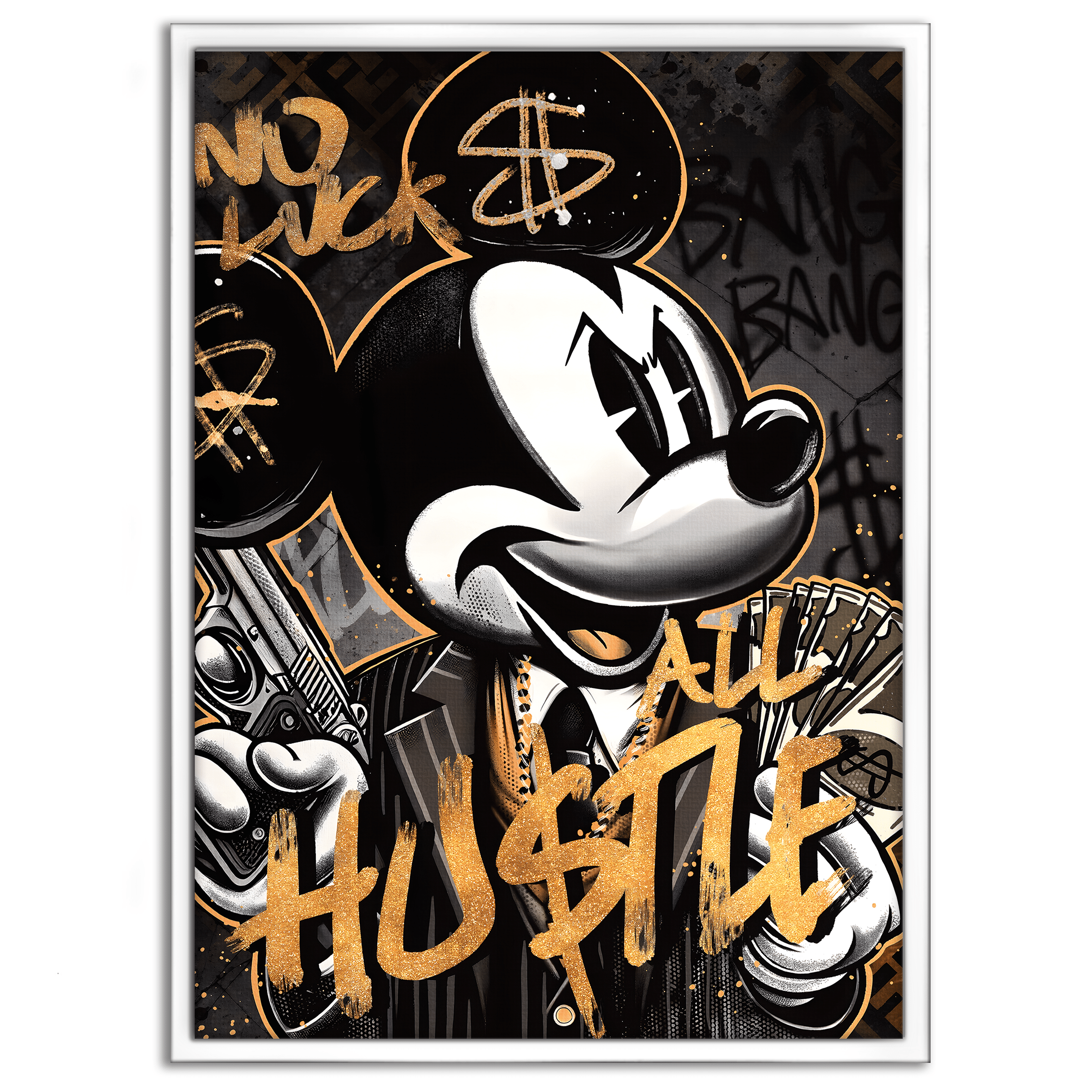 All Hustle Mickey - Leinwandbild Pop Art / Motivation SimpleCanvas Canvas