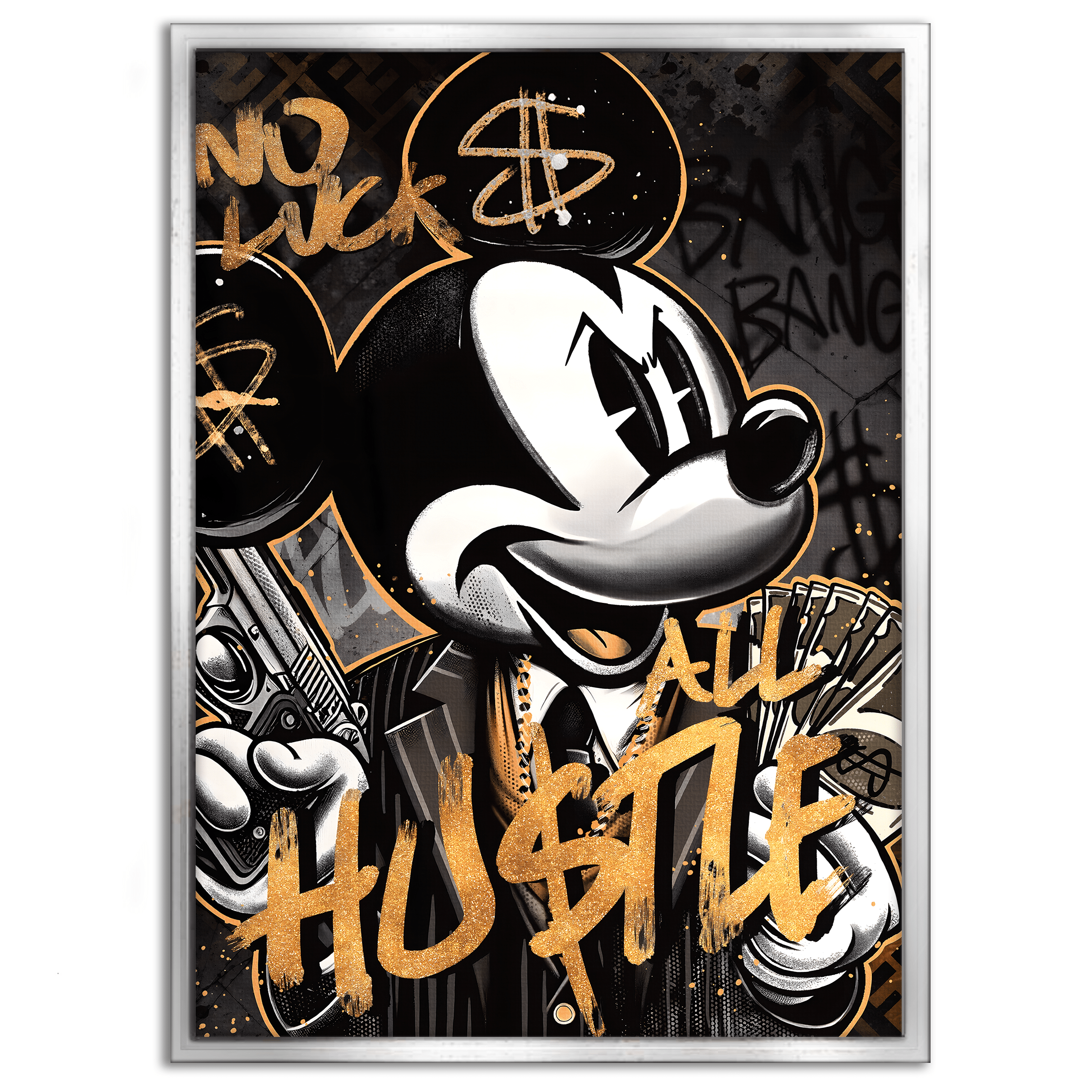 All Hustle Mickey - Leinwandbild Pop Art / Motivation SimpleCanvas Canvas