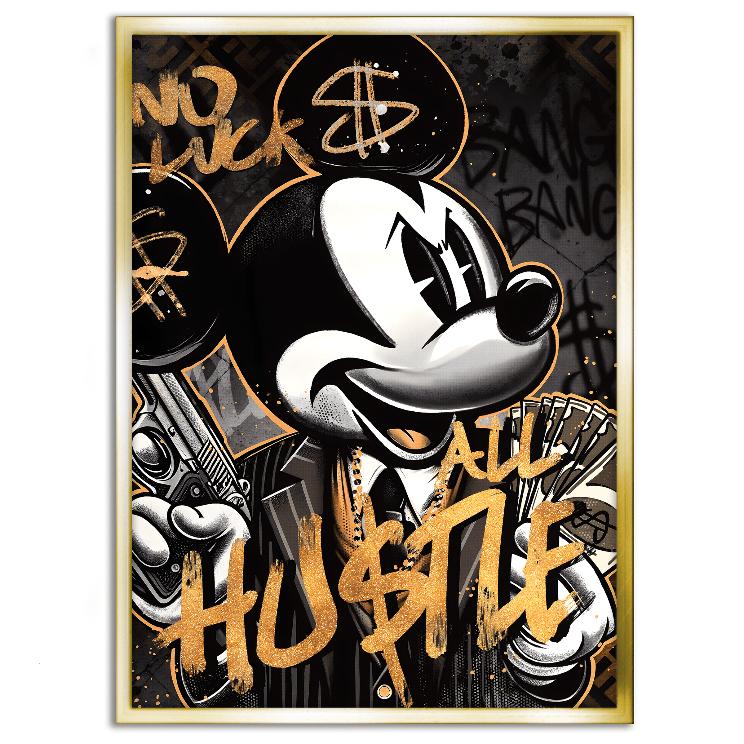 All Hustle Mickey - Leinwandbild Pop Art / Motivation SimpleCanvas Canvas