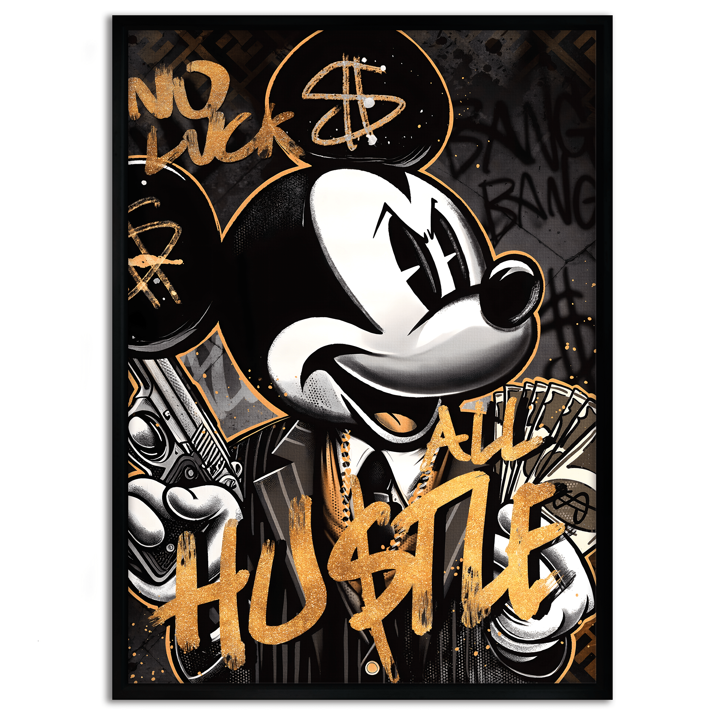 All Hustle Mickey - Leinwandbild Pop Art / Motivation SimpleCanvas Canvas
