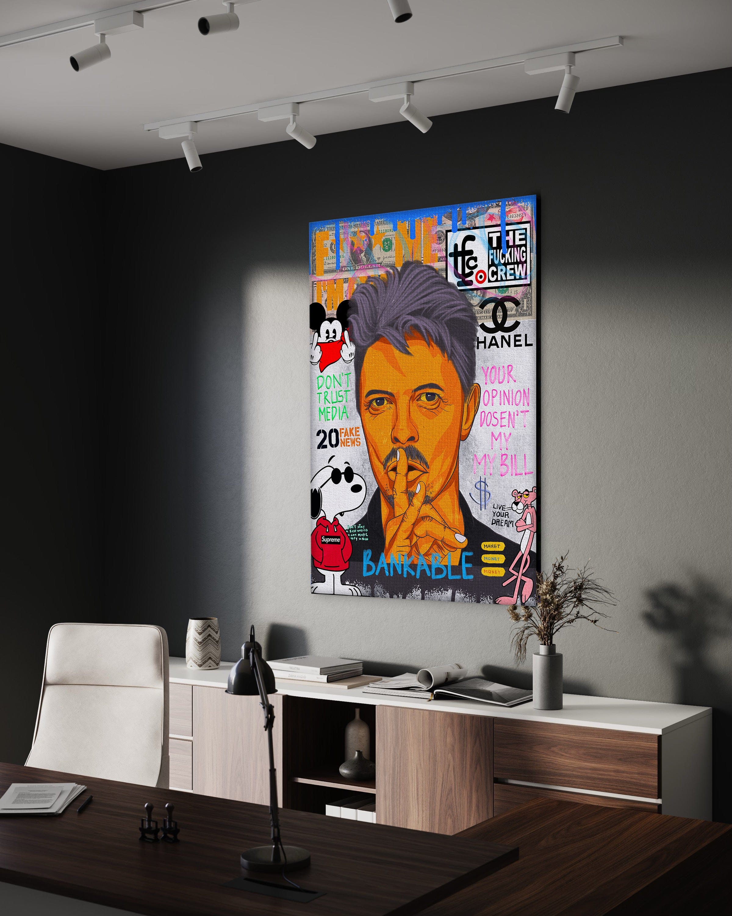 Andy Bowie - Leinwandbild Pop Art Mildwords Canvas