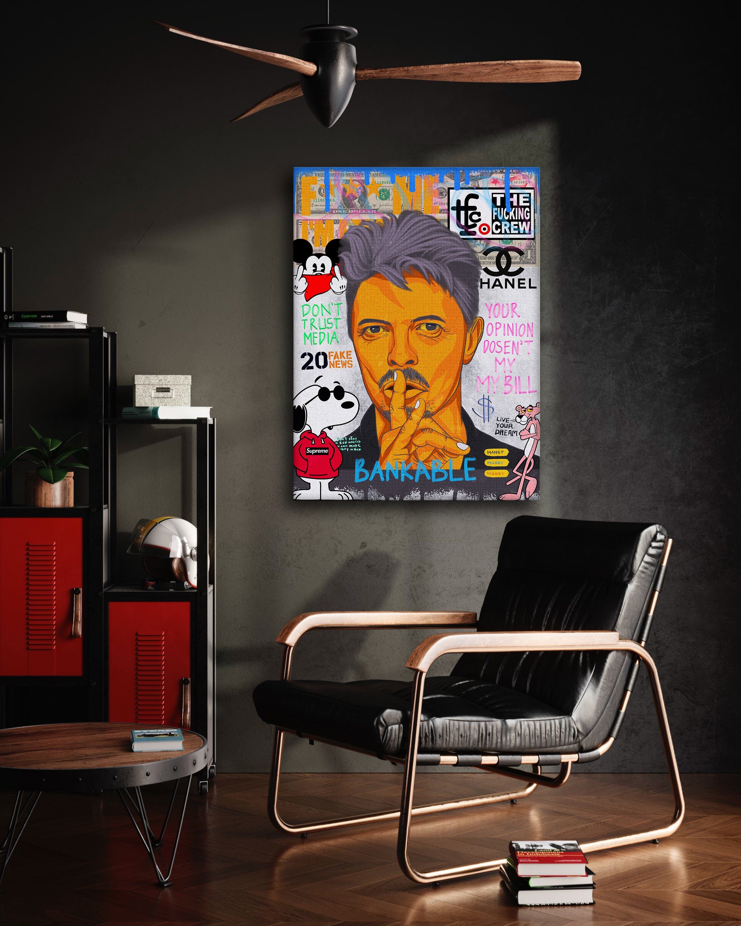 Andy Bowie - Leinwandbild Pop Art Mildwords Canvas