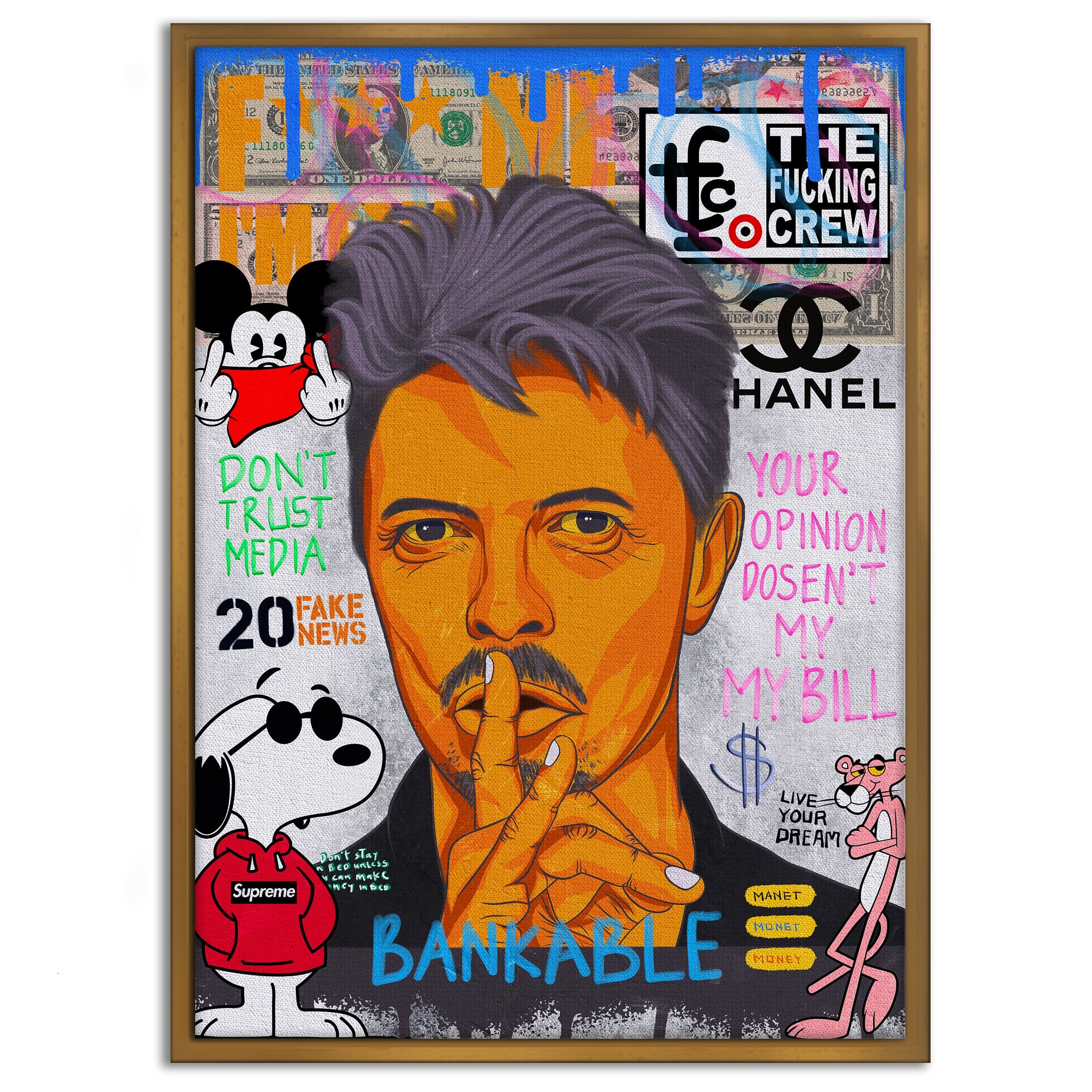 Andy Bowie - Leinwandbild Pop Art Mildwords Canvas