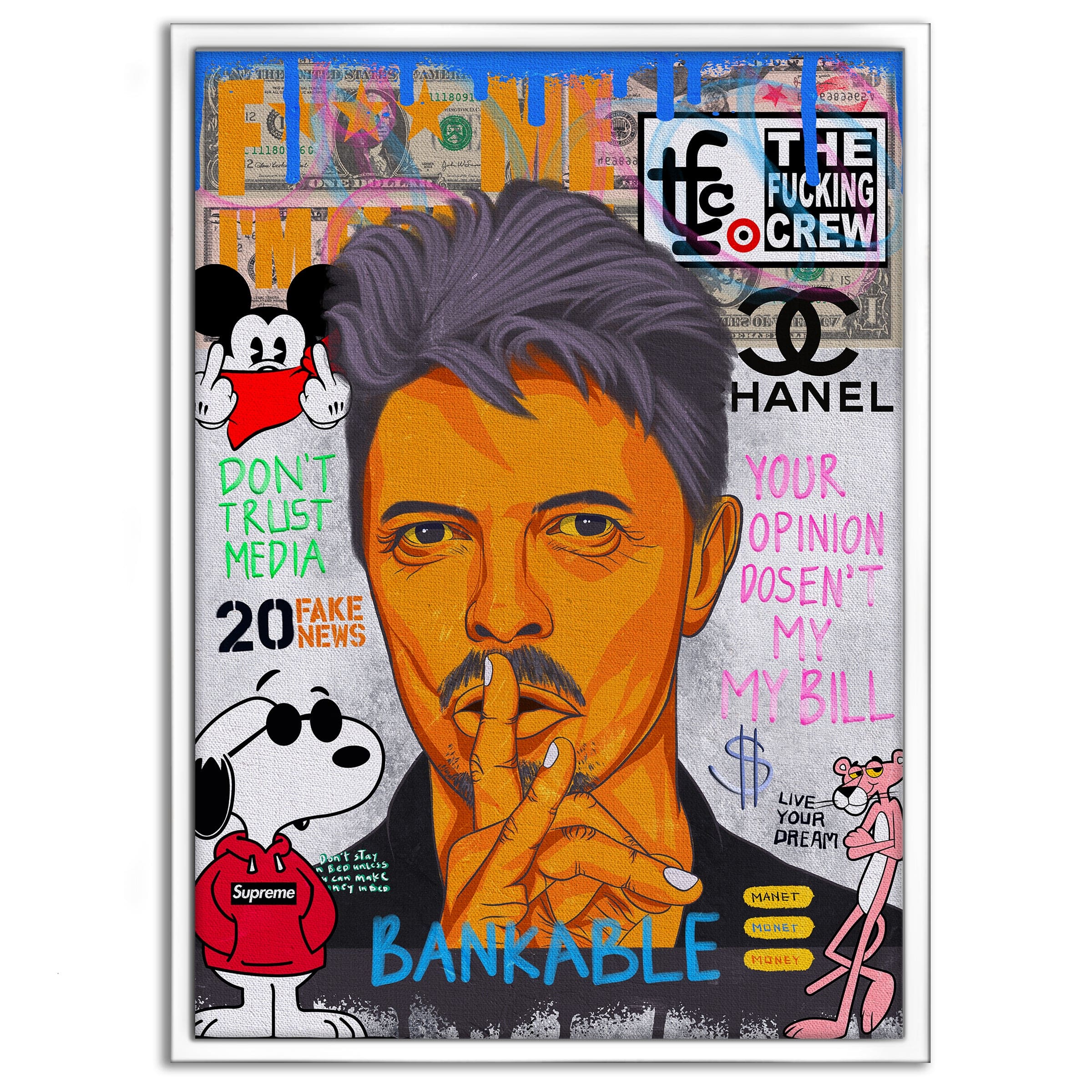 Andy Bowie - Leinwandbild Pop Art Mildwords Canvas