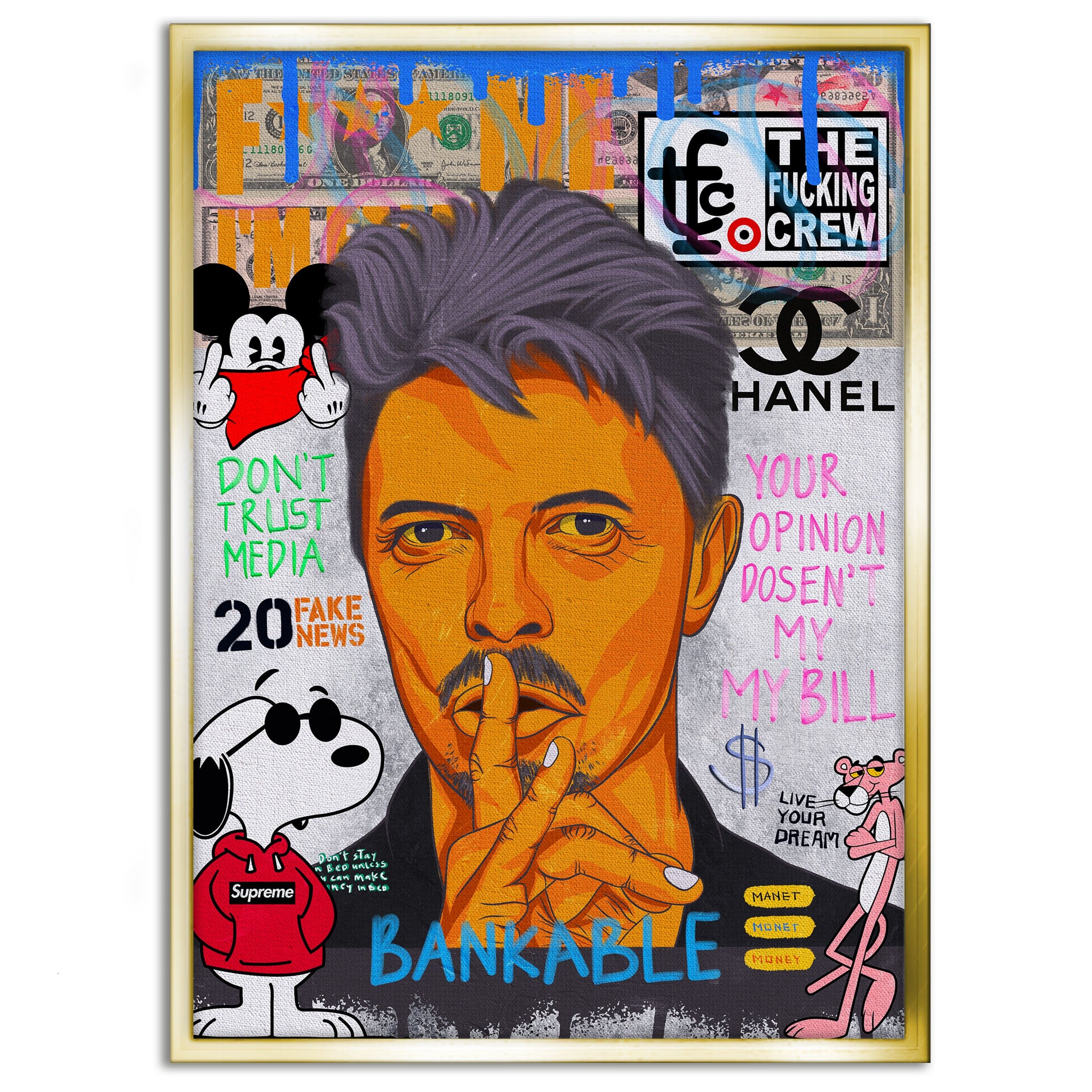 Andy Bowie - Leinwandbild Pop Art Mildwords Canvas