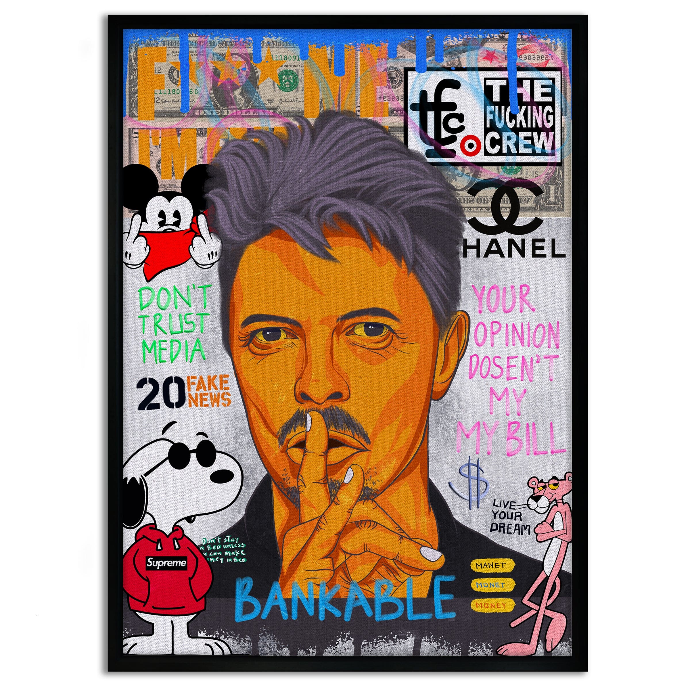 Andy Bowie - Leinwandbild Pop Art Mildwords Canvas