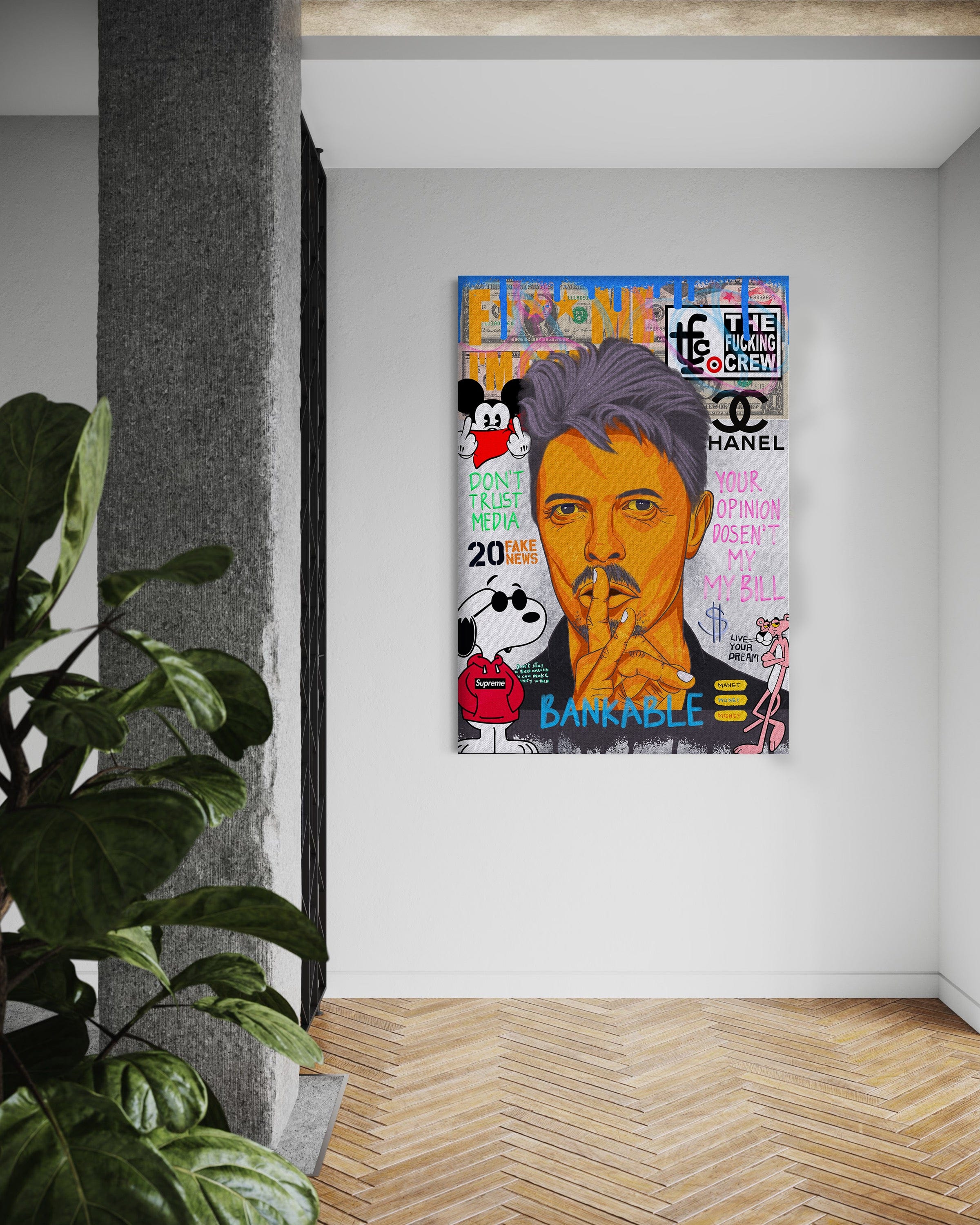 Andy Bowie - Leinwandbild Pop Art Mildwords Canvas