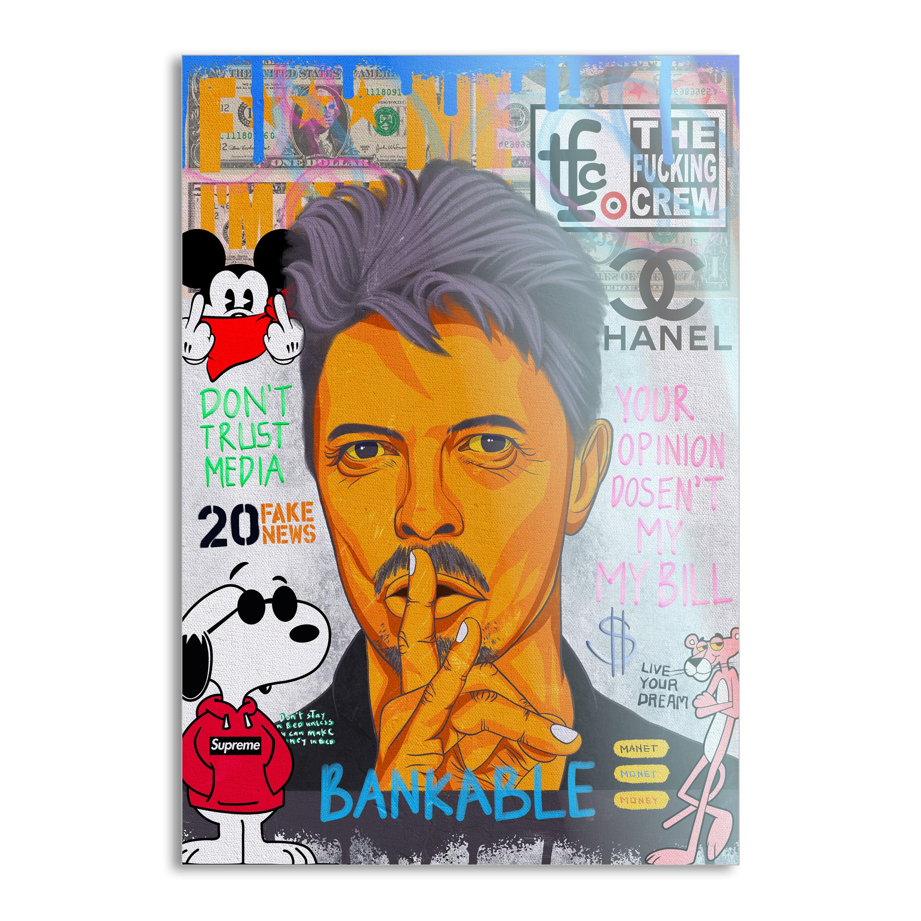 Andy Bowie - Leinwandbild Pop Art Mildwords Canvas