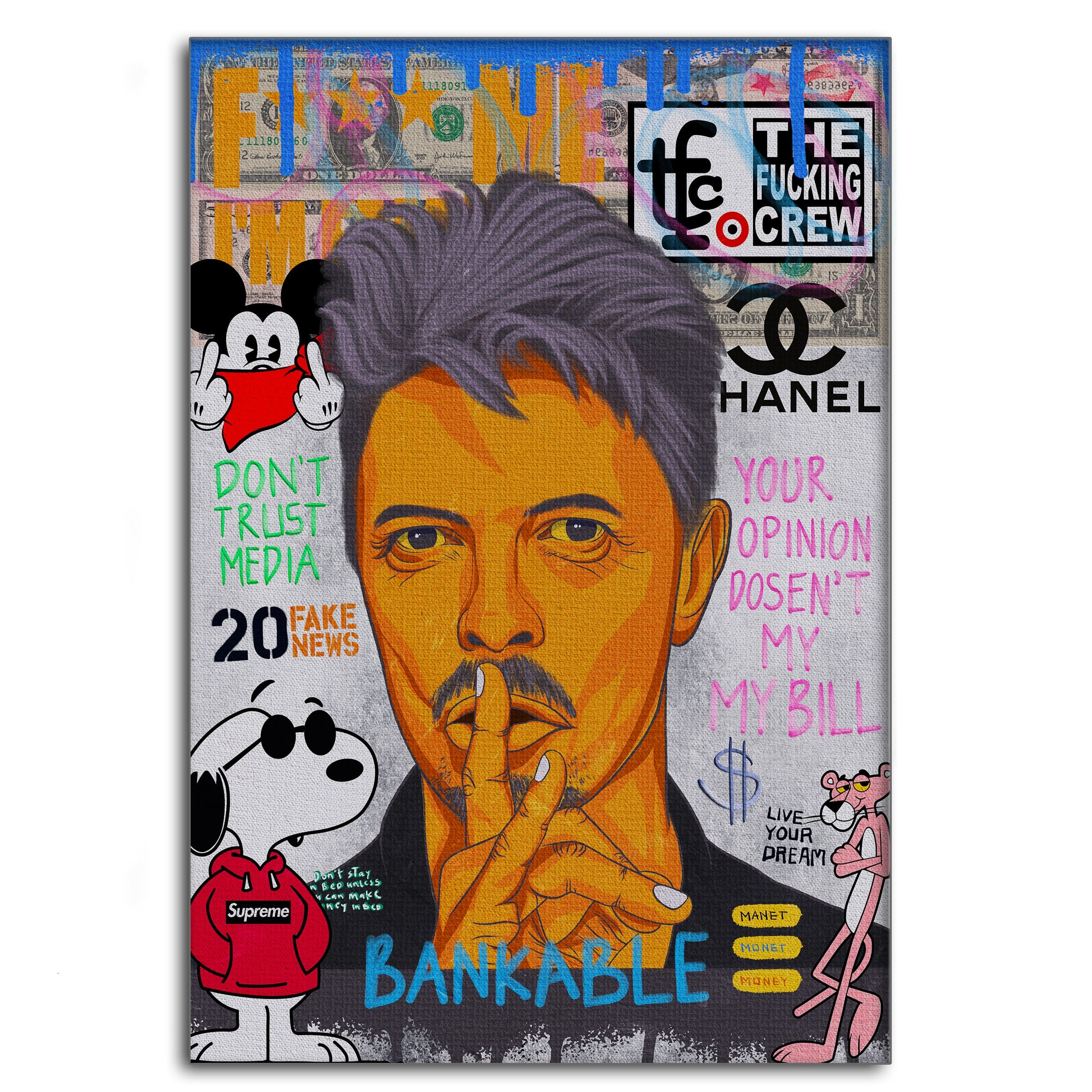 Andy Bowie - Leinwandbild Pop Art Mildwords Canvas