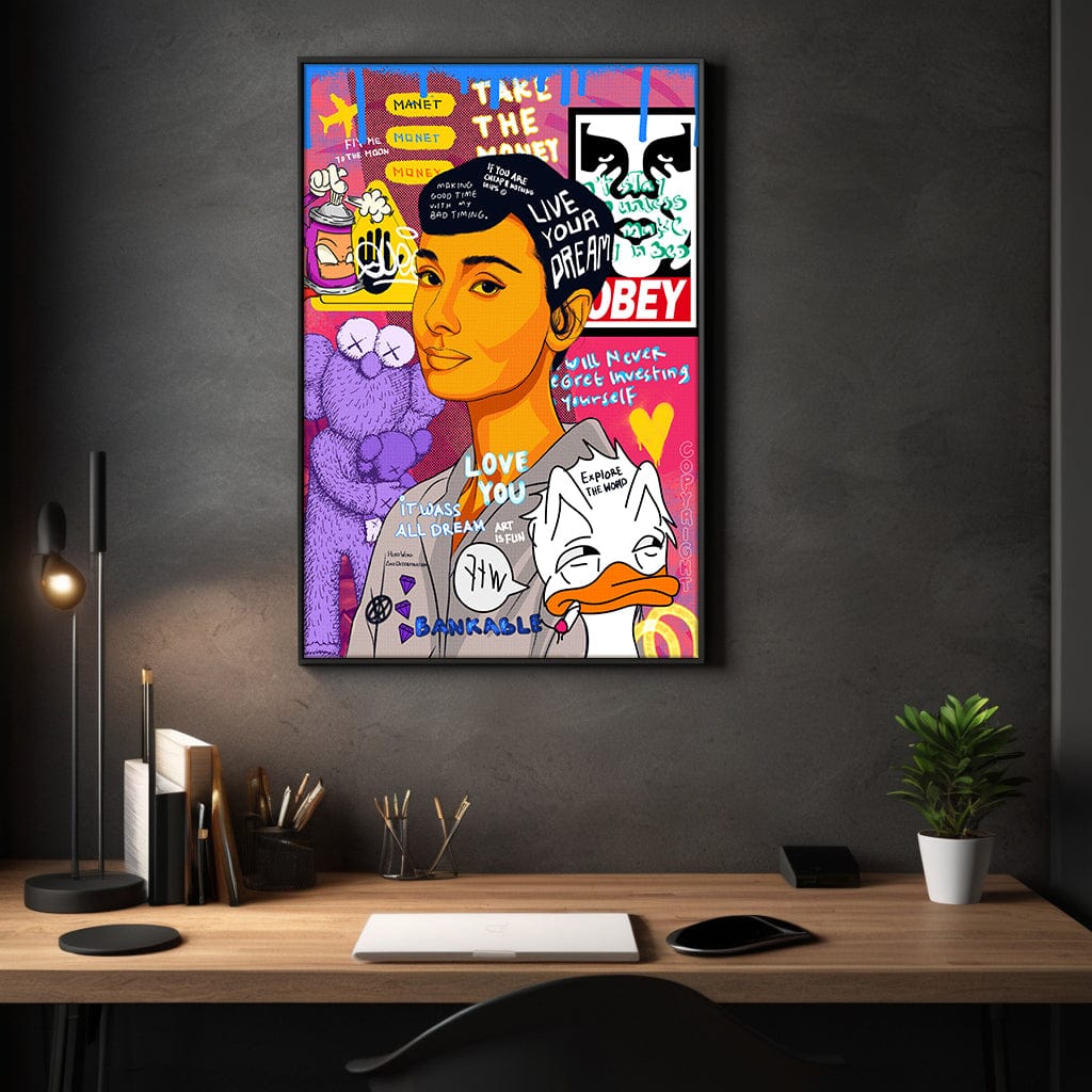 Audrey Hepburn II - Leinwandbild Pop Art Mildwords Canvas