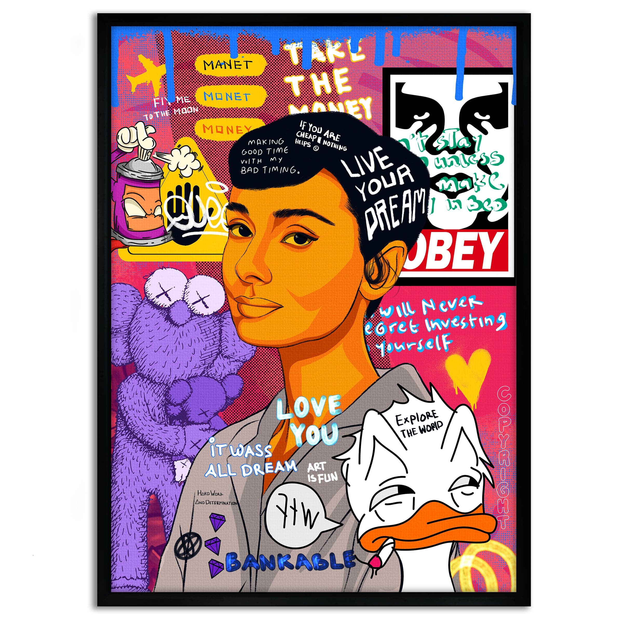Audrey Hepburn II - Leinwandbild Pop Art Mildwords Canvas