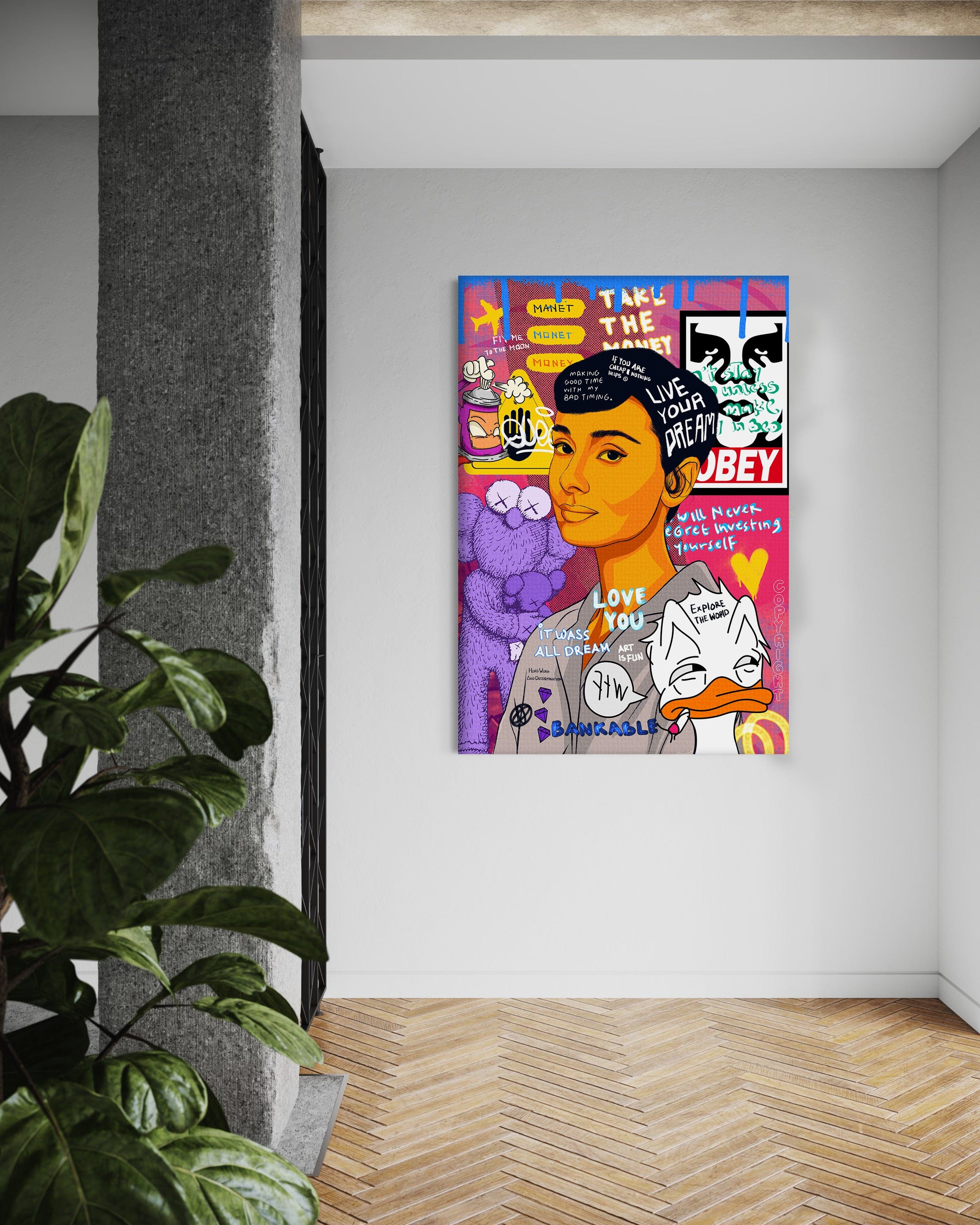 Audrey Hepburn II - Leinwandbild Pop Art Mildwords Canvas
