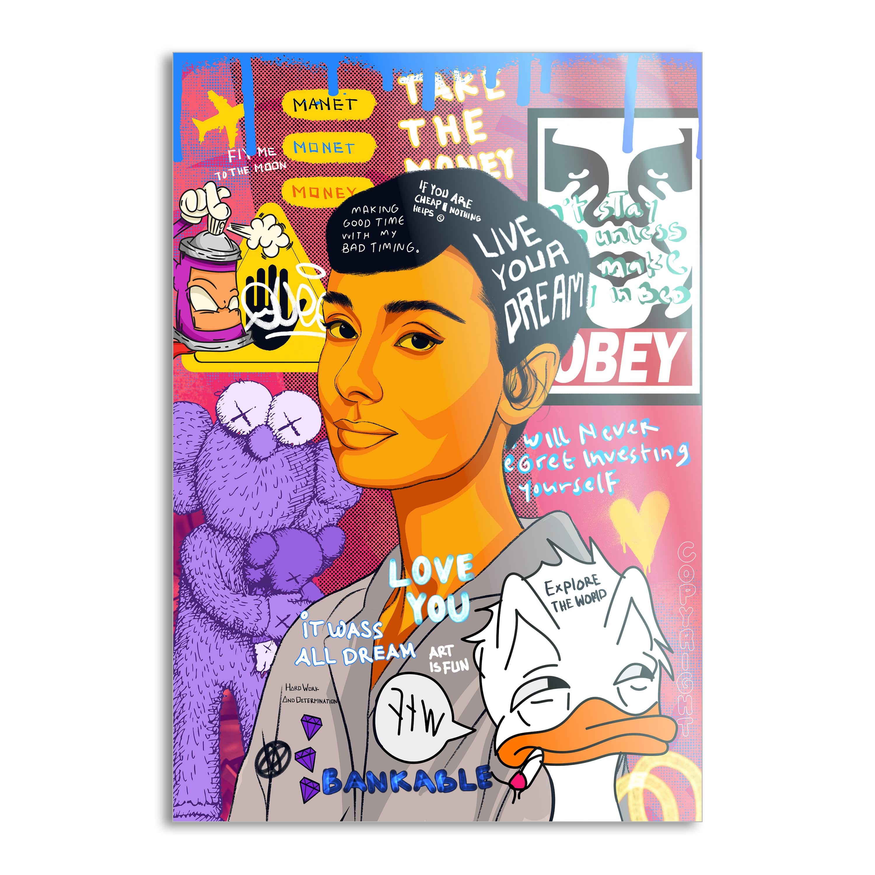 Audrey Hepburn II - Leinwandbild Pop Art Mildwords Canvas