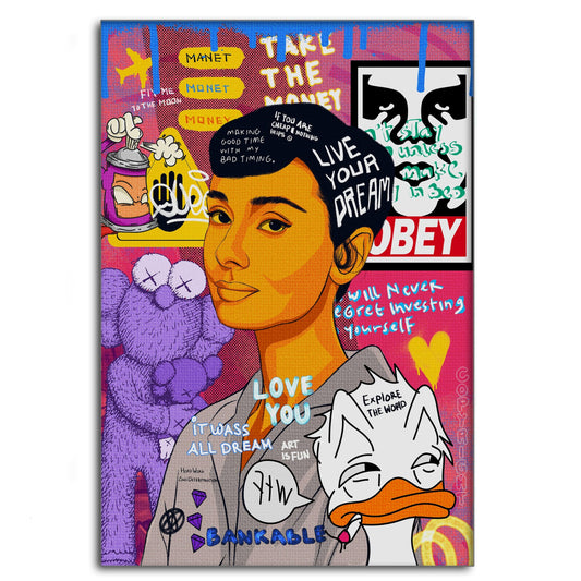 Audrey Hepburn II - Leinwandbild Pop Art Mildwords Canvas