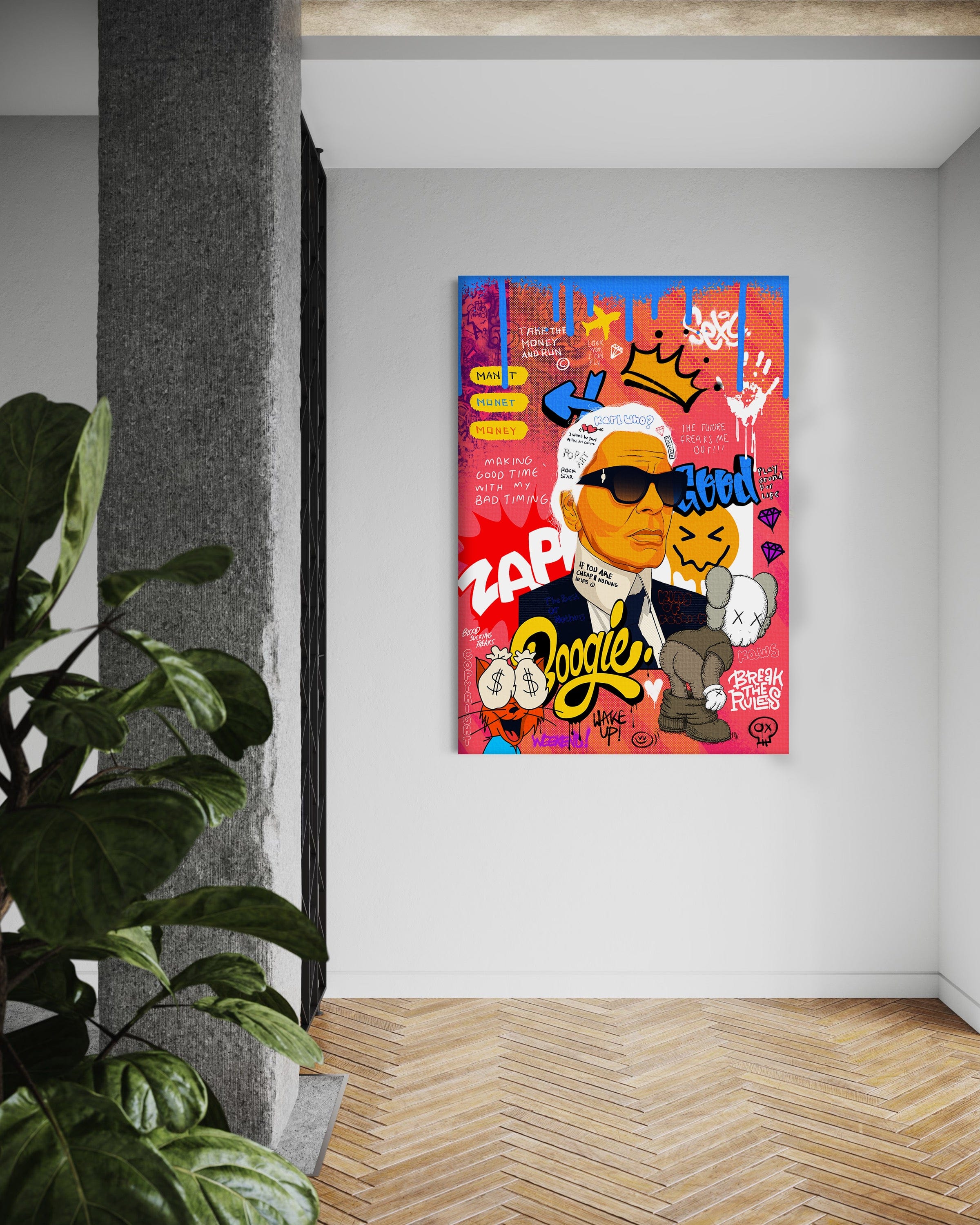 Badass Karl - Leinwandbild Pop Art Mildwords Canvas