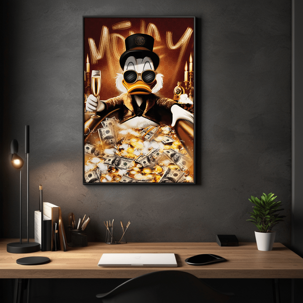 Bathing Dagobert - Leinwandbild Pop Art / Motivation SimpleCanvas Canvas