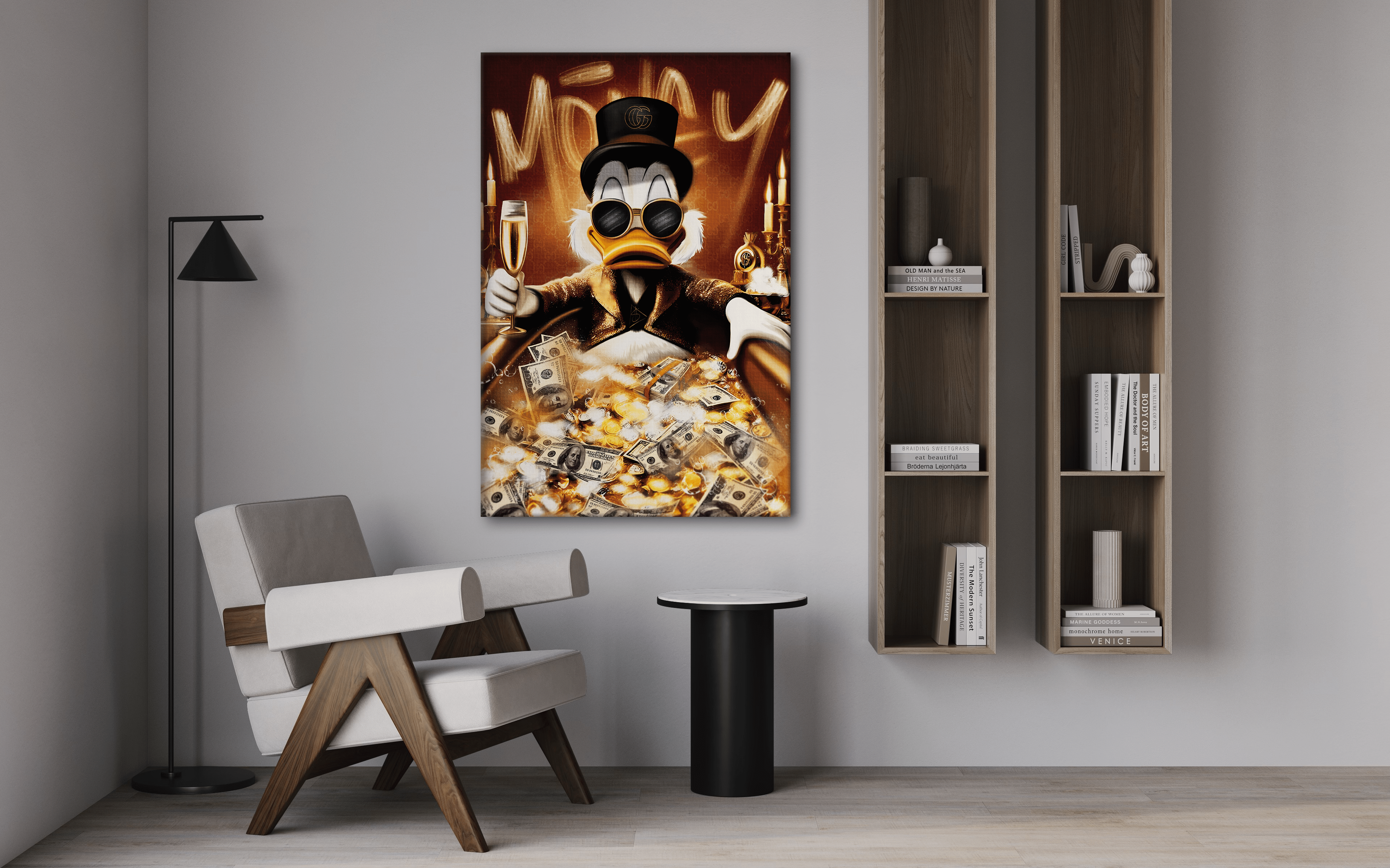 Bathing Dagobert - Leinwandbild Pop Art / Motivation SimpleCanvas Canvas