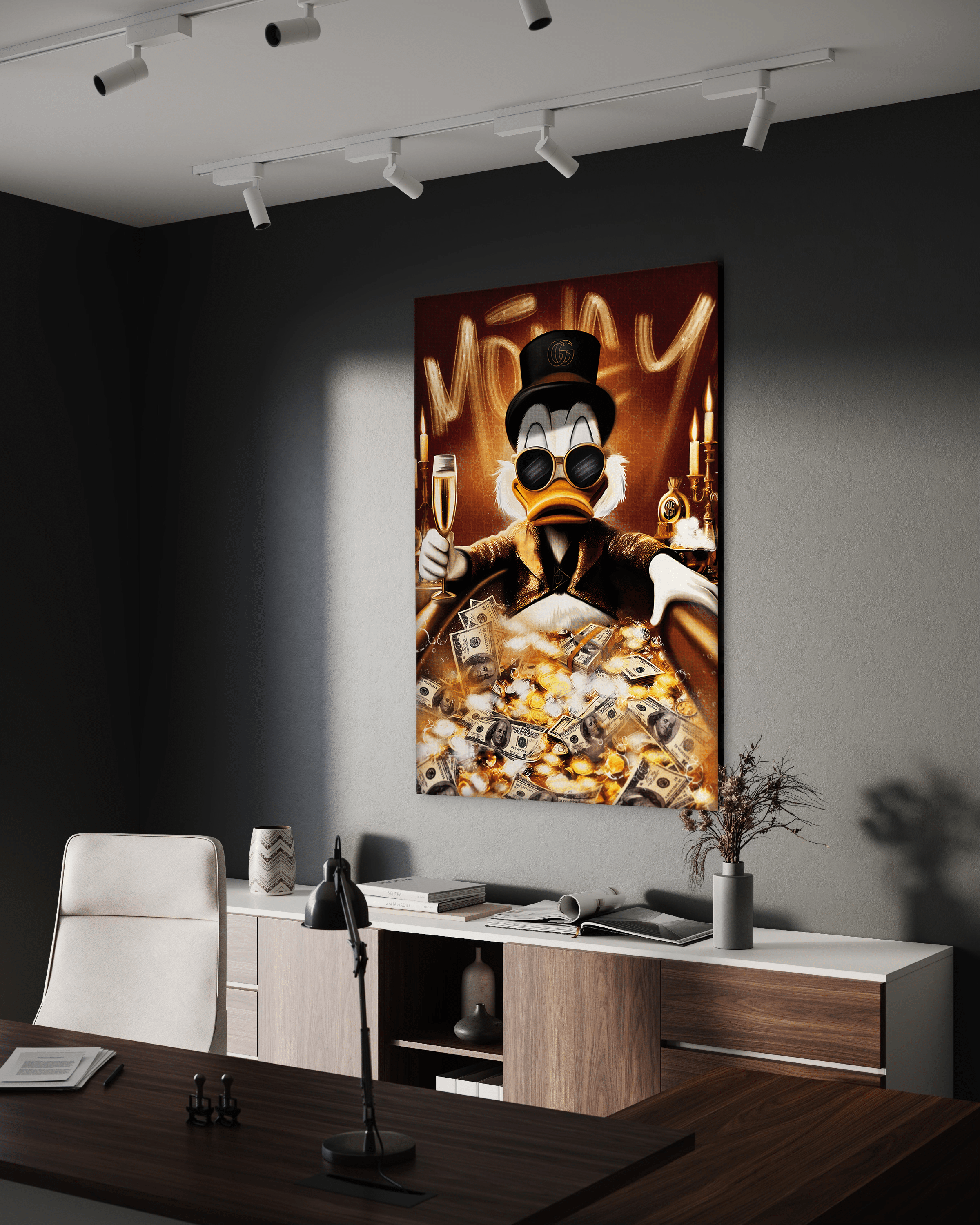 Bathing Dagobert - Leinwandbild Pop Art / Motivation SimpleCanvas Canvas