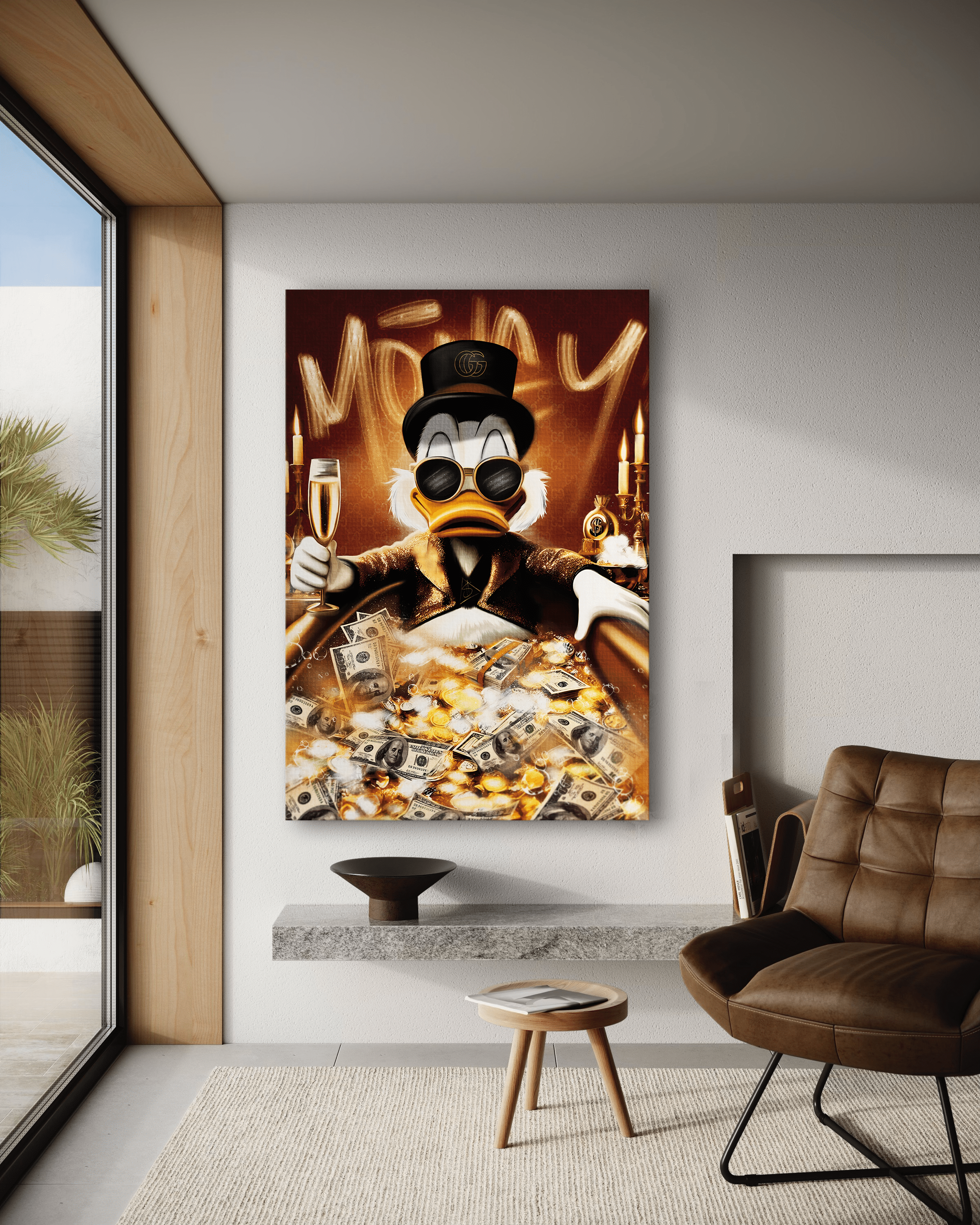 Bathing Dagobert - Leinwandbild Pop Art / Motivation SimpleCanvas Canvas