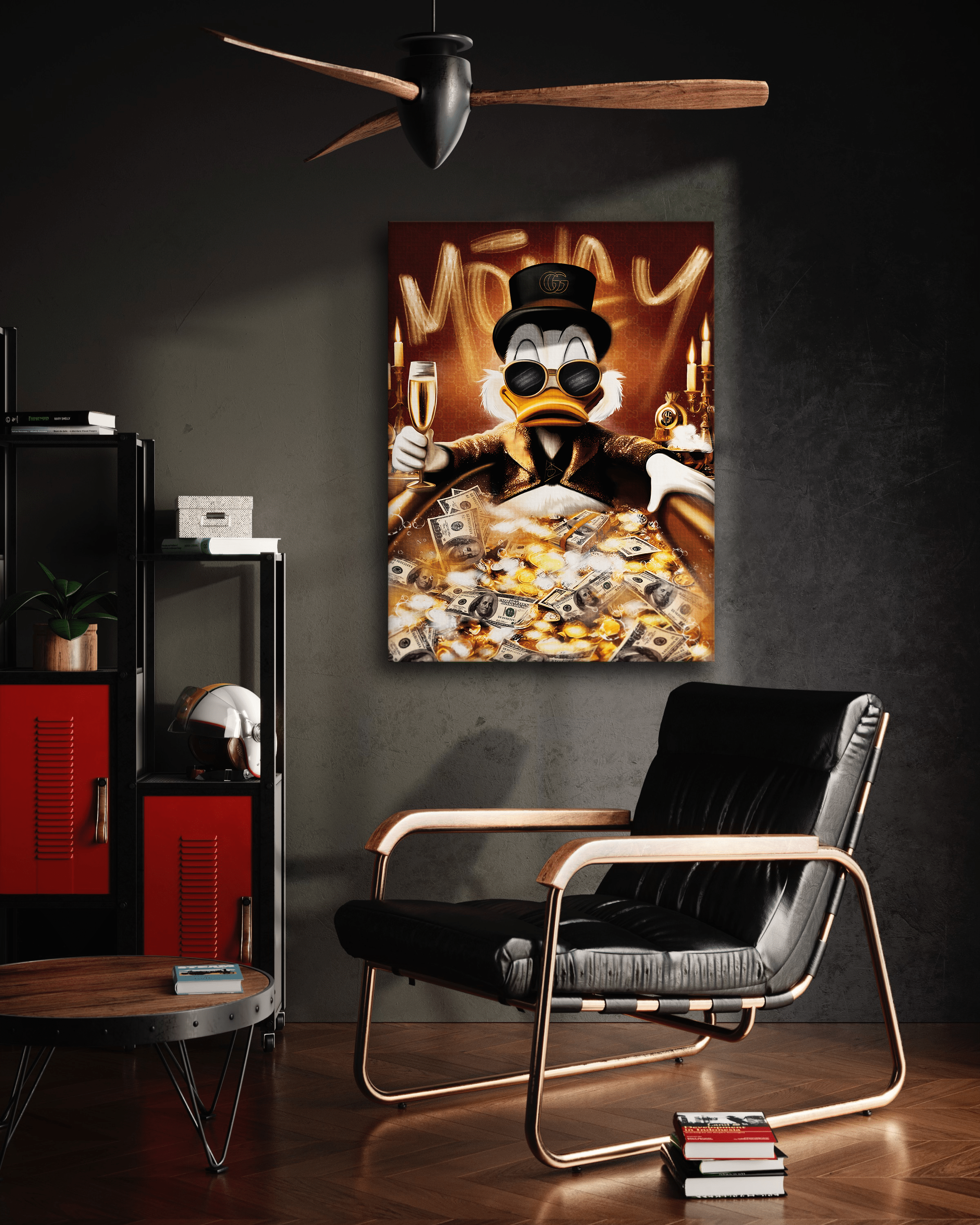 Bathing Dagobert - Leinwandbild Pop Art / Motivation SimpleCanvas Canvas