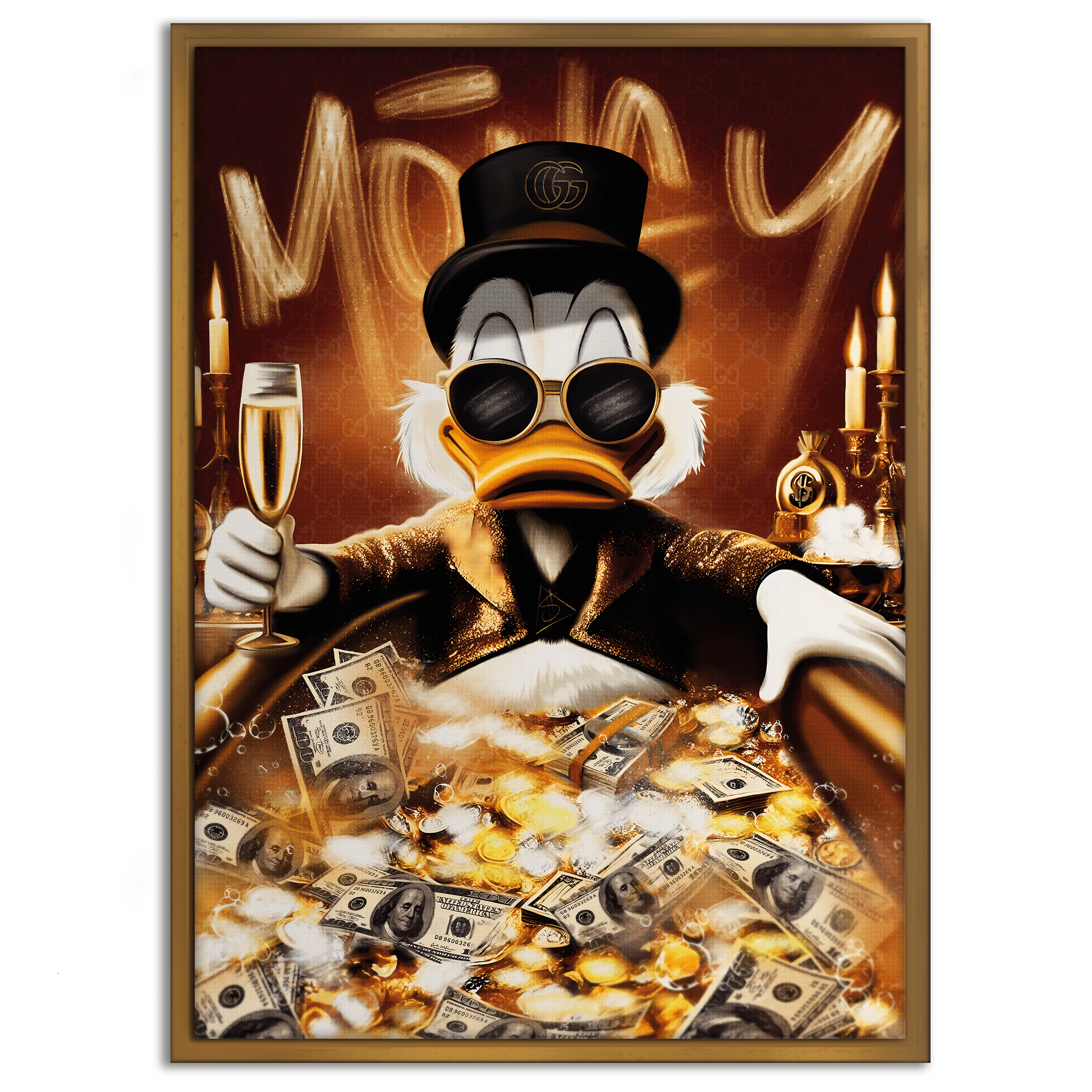 Bathing Dagobert - Leinwandbild Pop Art / Motivation SimpleCanvas Canvas